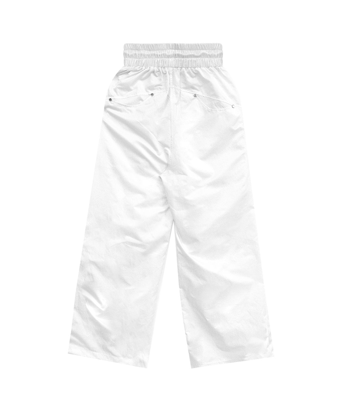트리밍버드(TREEMINGBIRD) Round Rivet Nylon Set-up Pants [ White ]