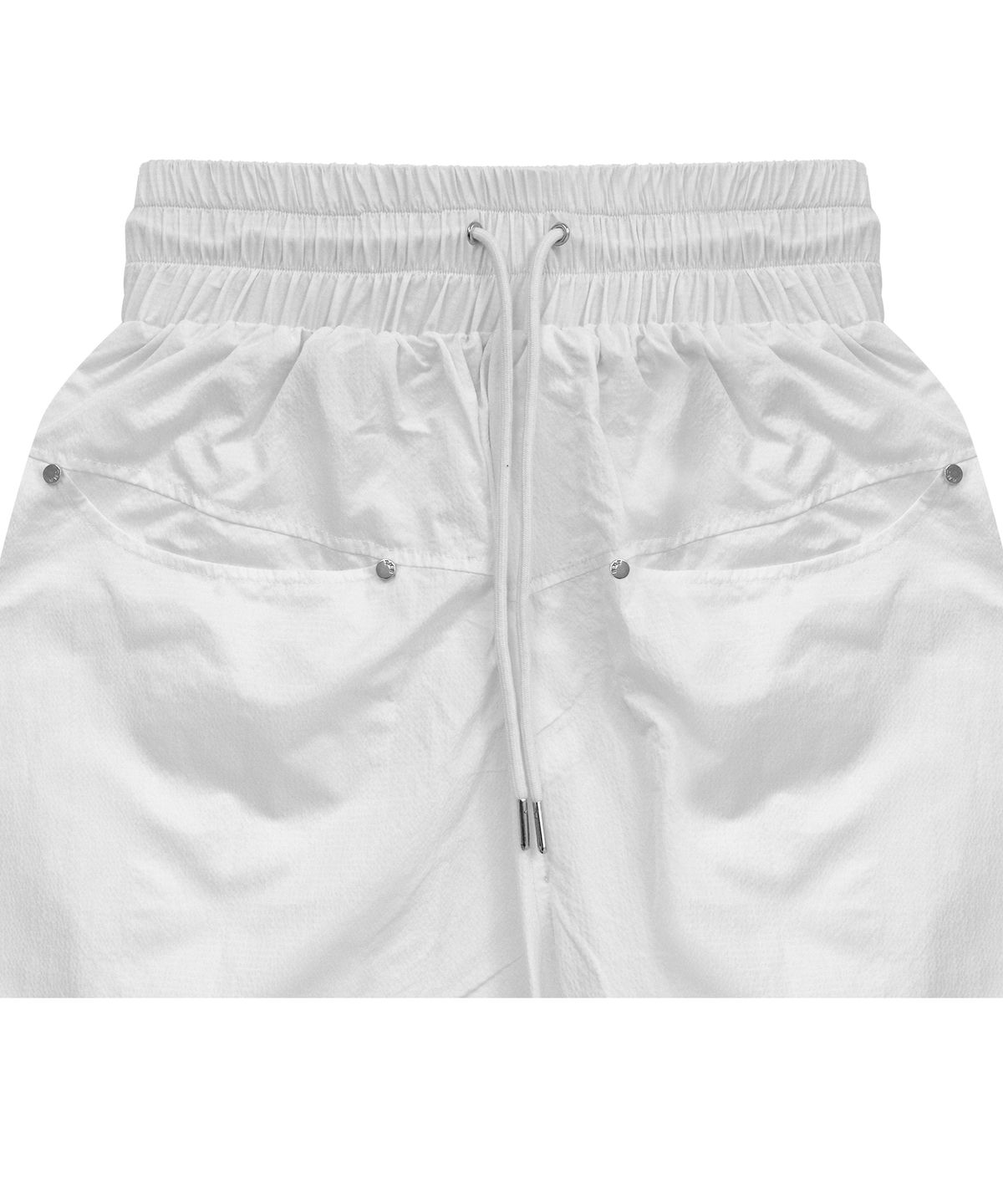 트리밍버드(TREEMINGBIRD) Round Rivet Nylon Set-up Pants [ White ]