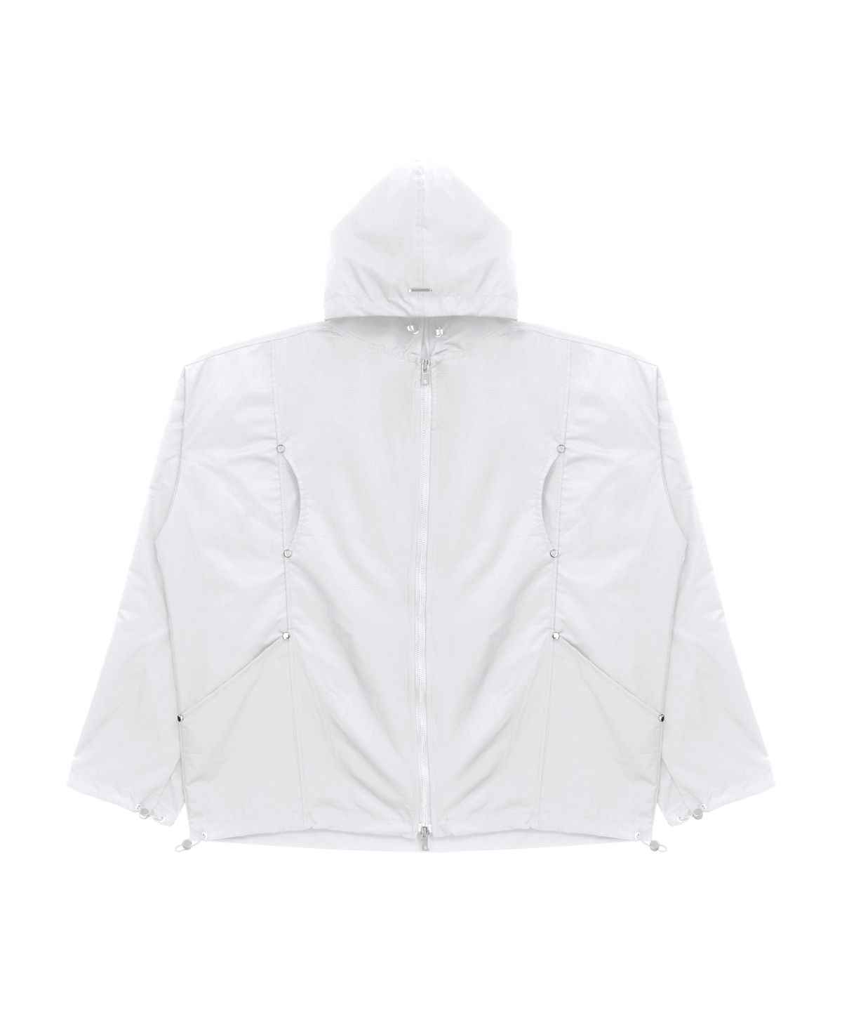 트리밍버드(TREEMINGBIRD) Round Rivet Nylon Set-up Hoodie Zip-up [ White ]