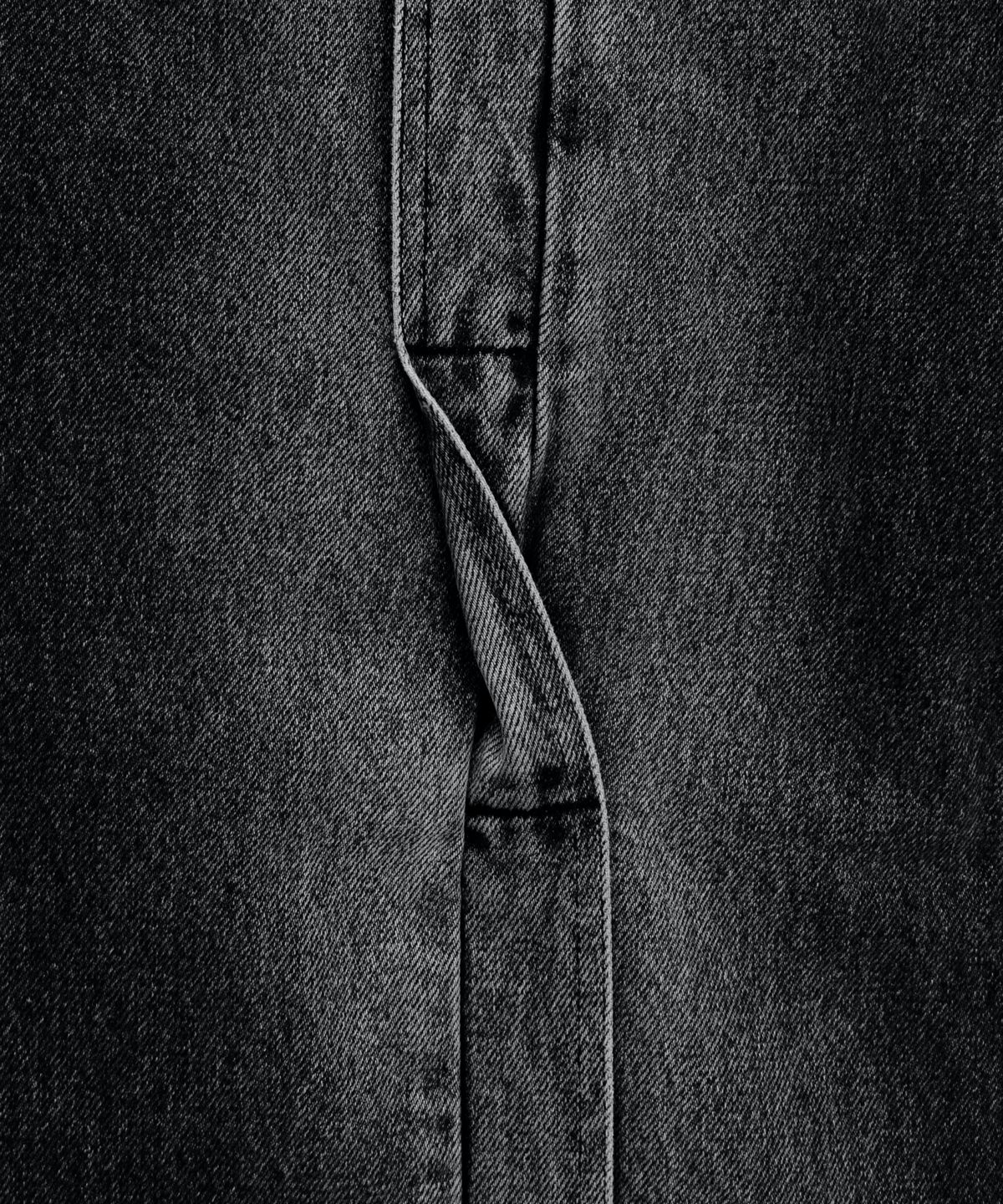 트리밍버드(TREEMINGBIRD) Twisted Wide Denim Set-up Pants [ Black ]