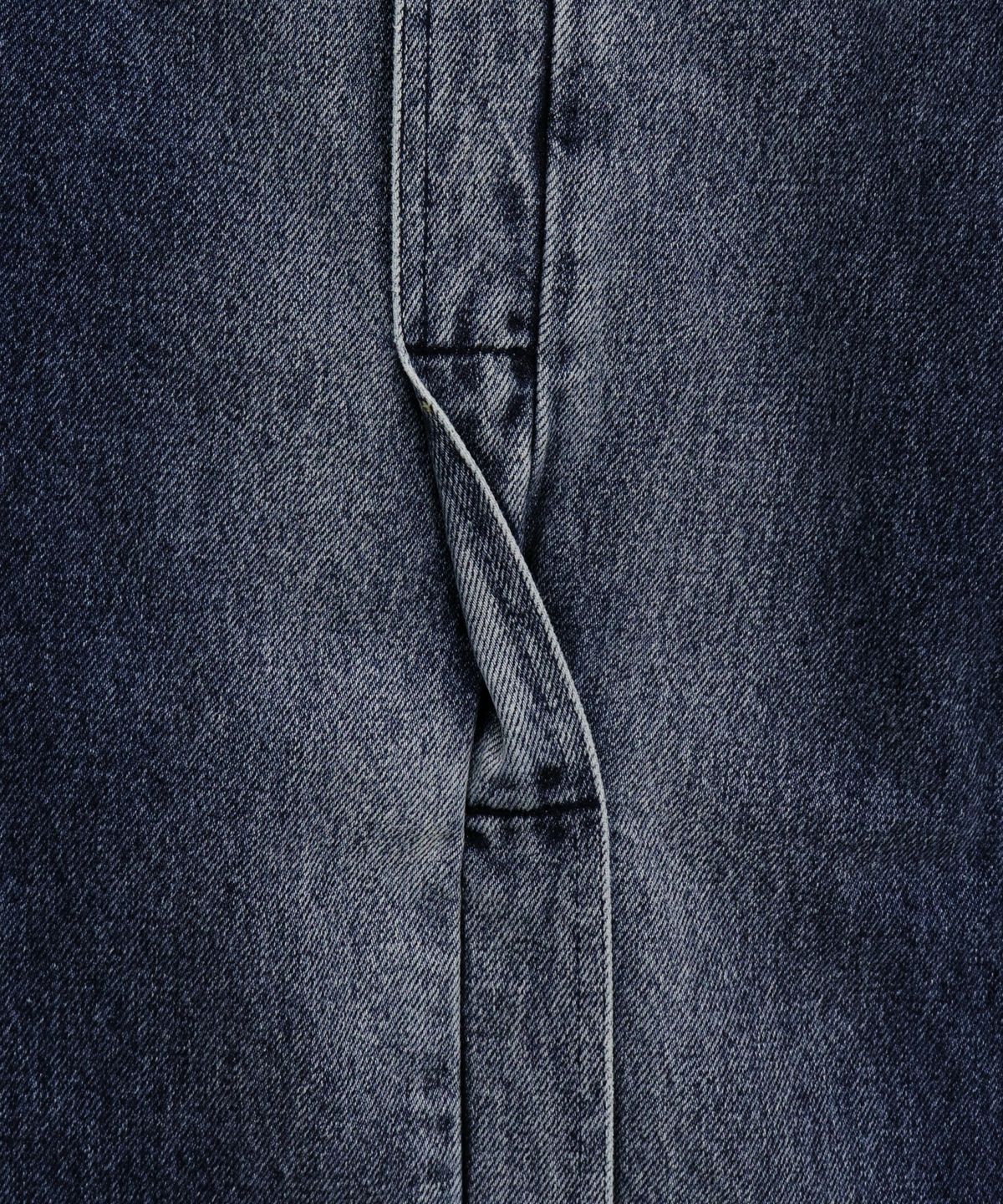 트리밍버드(TREEMINGBIRD) Twisted Wide Denim Set-up Pants [ Blue ]