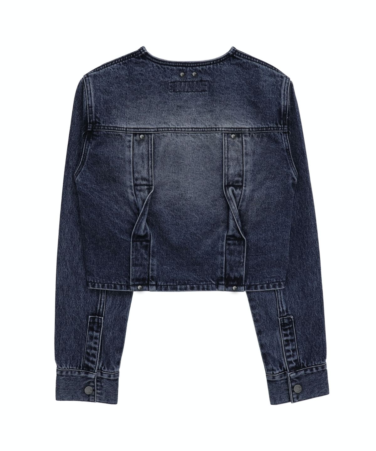 트리밍버드(TREEMINGBIRD) Twisted Non-collar Denim Set-up Jacket [ Blue ]