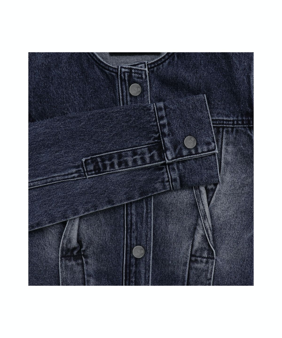 트리밍버드(TREEMINGBIRD) Twisted Non-collar Denim Set-up Jacket [ Blue ]