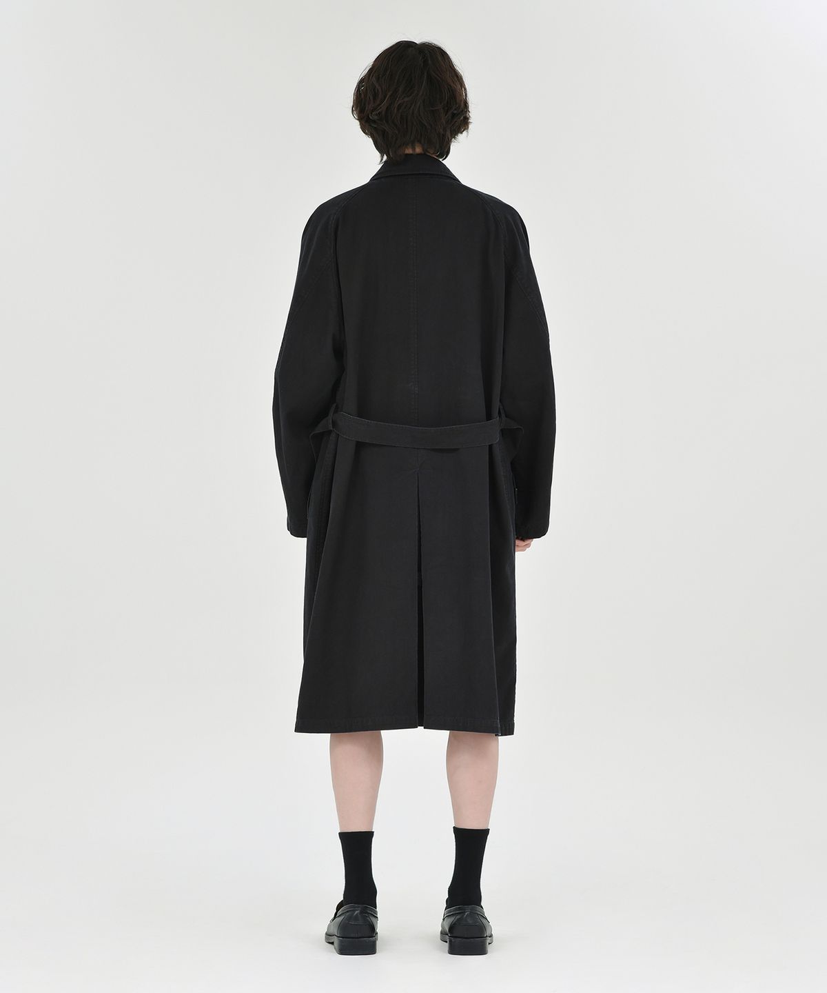 브라운야드(BROWNYARD) 워시드 트렌치 코트, 워시드 블랙