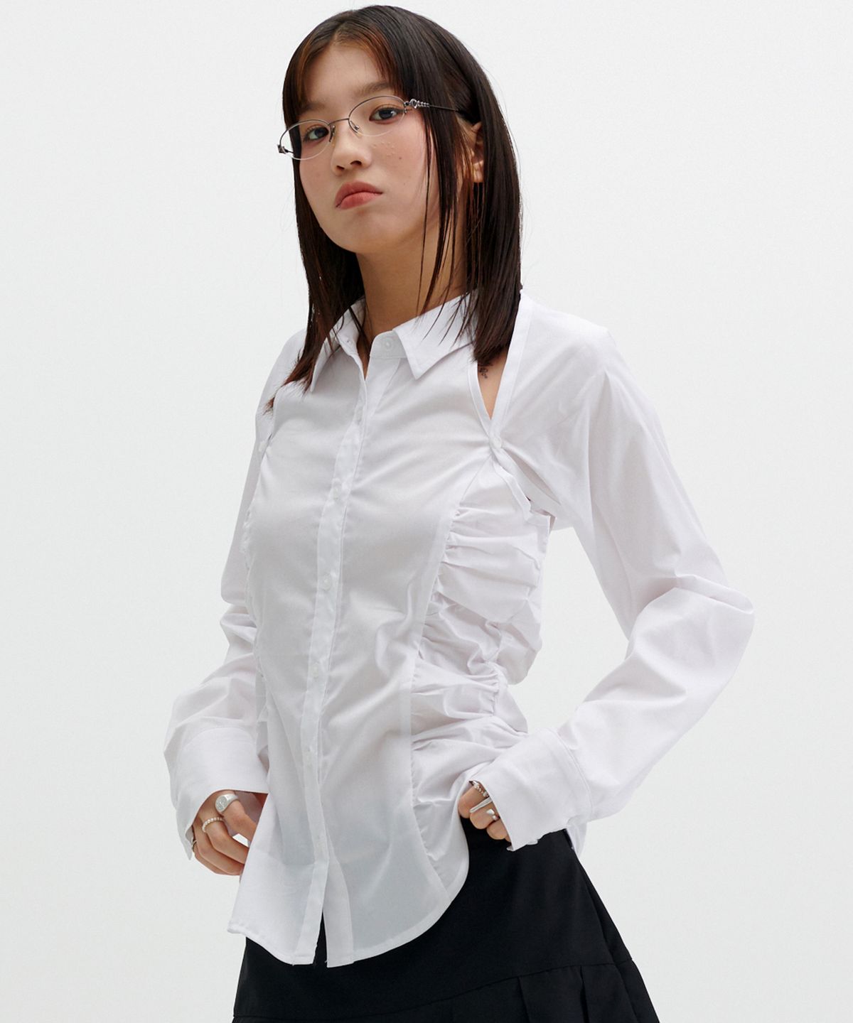 러닝하이(RUNNINGHIGH) 투웨이 볼레로 셔츠 [화이트]