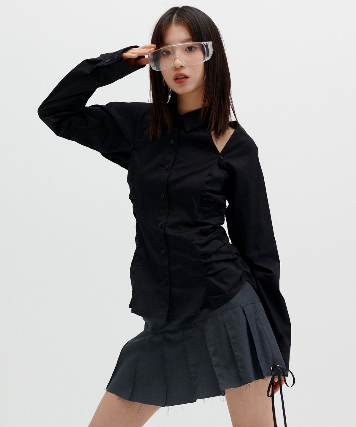 러닝하이(RUNNINGHIGH) 투웨이 볼레로 셔츠 [블랙]