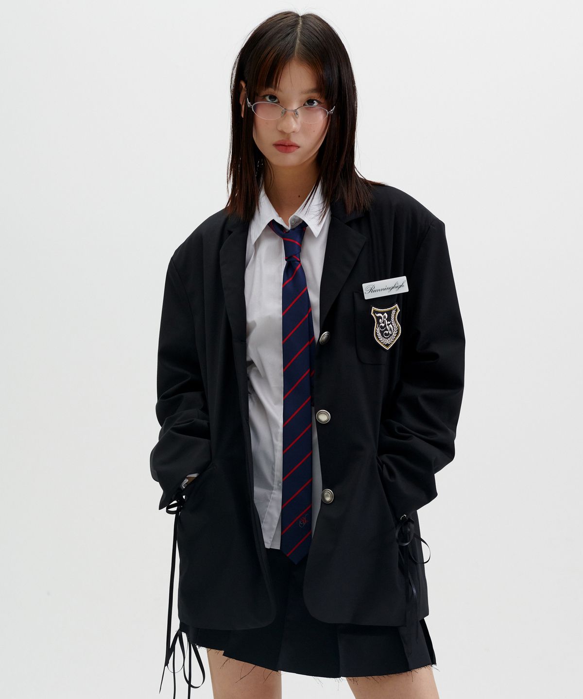 러닝하이(RUNNINGHIGH) 아일렛 포인트 블레이져 [블랙]