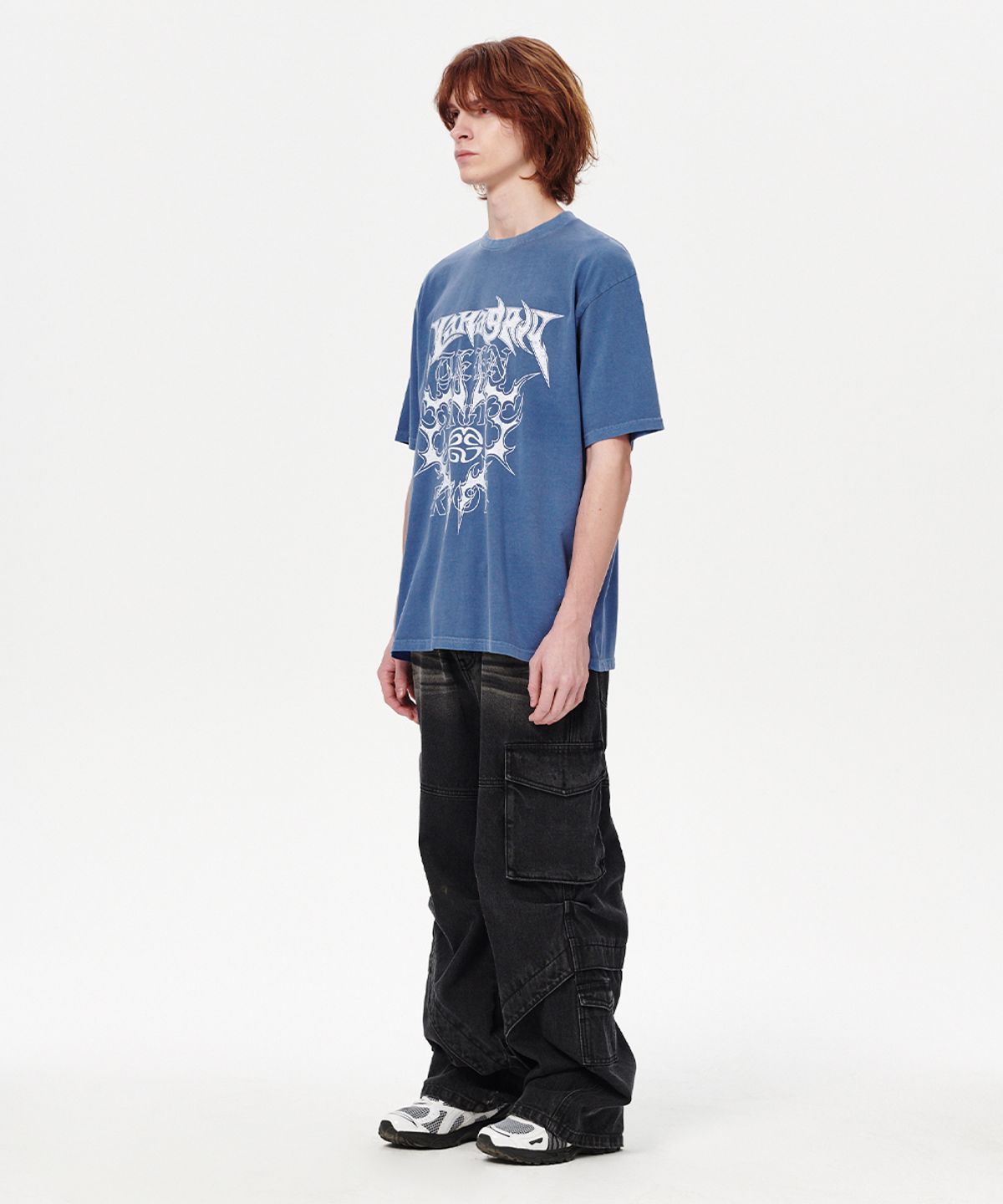 마하그리드(MAHAGRID) FLAME HEART PIGMENT TEE BLUE(MG2EMMT504A)