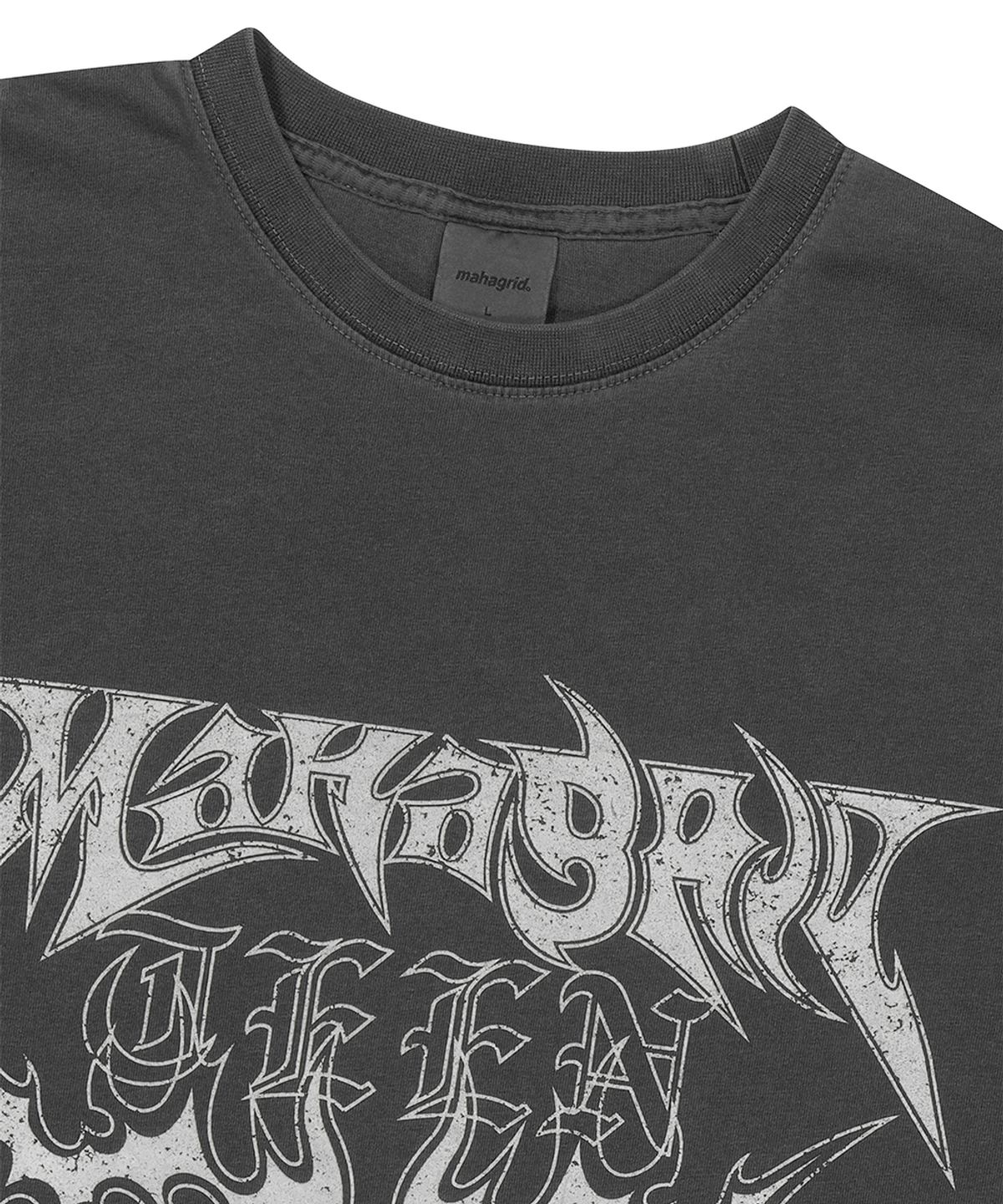 마하그리드(MAHAGRID) FLAME HEART PIGMENT TEE CHARCOAL(MG2EMMT504A)