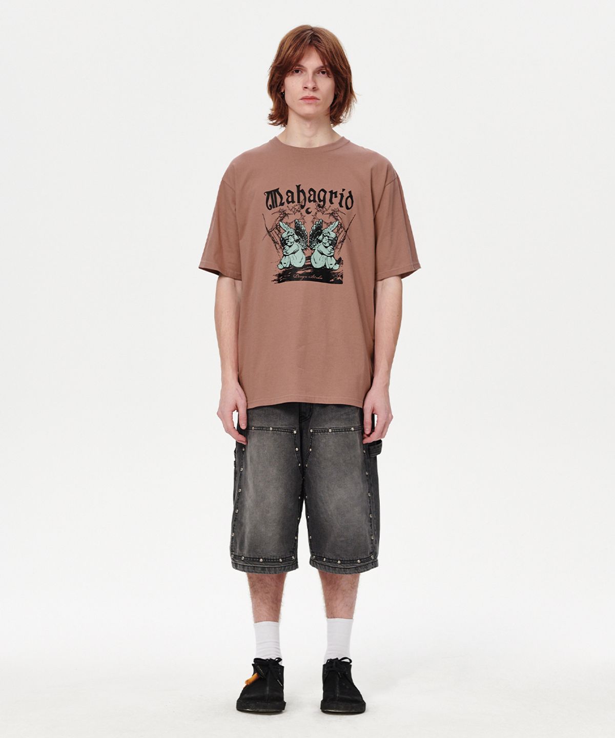 마하그리드(MAHAGRID) SLEEPING ANGELS TEE RED BEIGE(MG2EMMT537A)