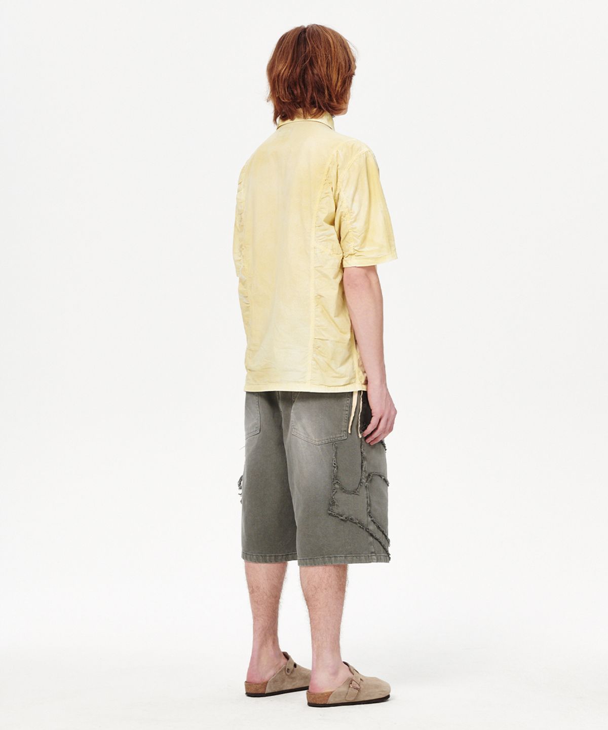 마하그리드(MAHAGRID) SPRAY DYED HALF SHIRT BEIGE(MG2EMMW340A)