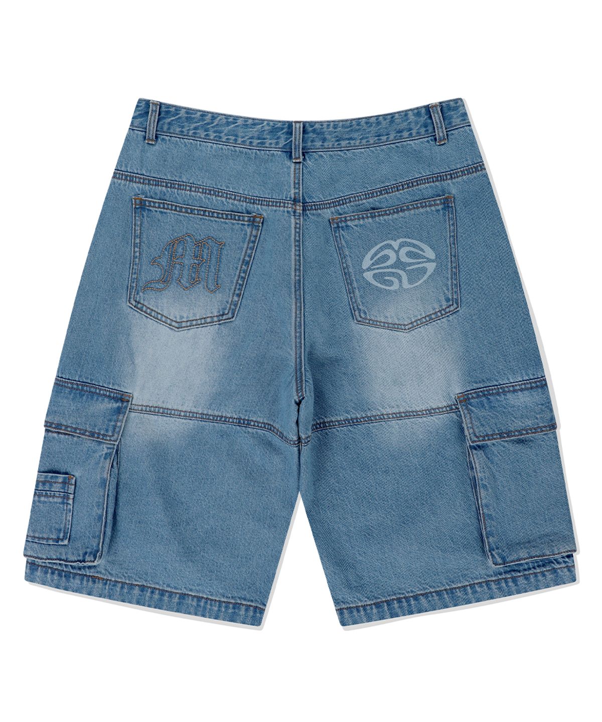 마하그리드(MAHAGRID) BERMUDA CARGO DENIM SHORT LIGHT BLUE(MG2EMMD161A)