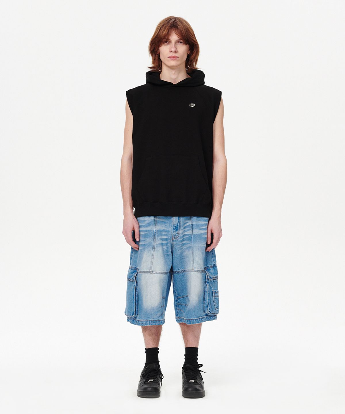 마하그리드(MAHAGRID) BERMUDA CARGO DENIM SHORT LIGHT BLUE(MG2EMMD161A)