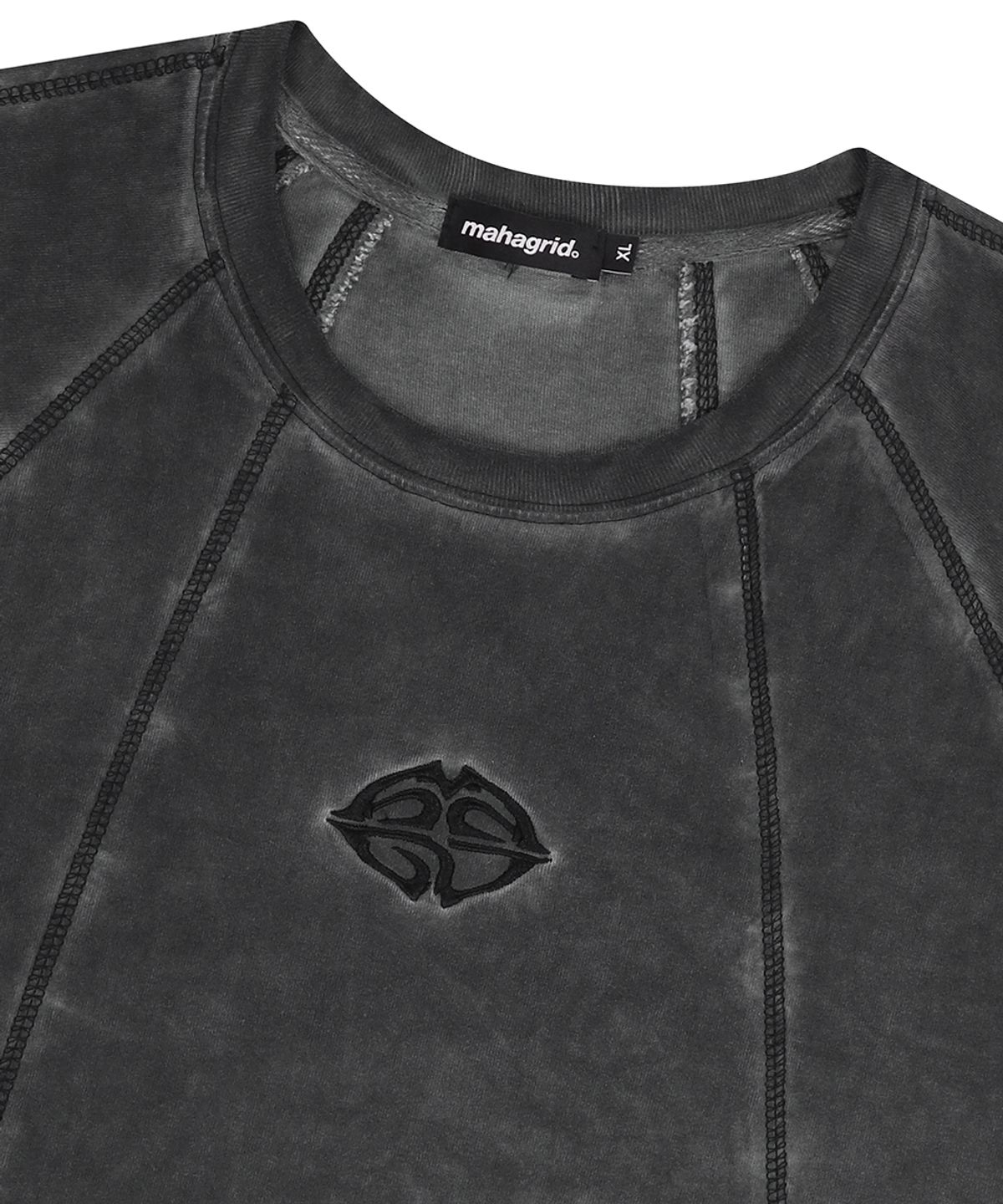 마하그리드(MAHAGRID) CURVED SEAM PIGMENT TEE CHARCOAL(MG2EMMT507A)
