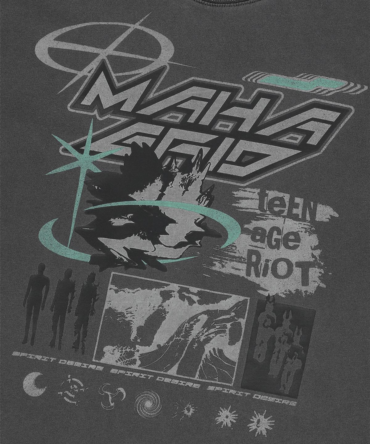 마하그리드(MAHAGRID) SPIRIT DESIRE PIGMENT TEE CHARCOAL(MG2EMMT512A)