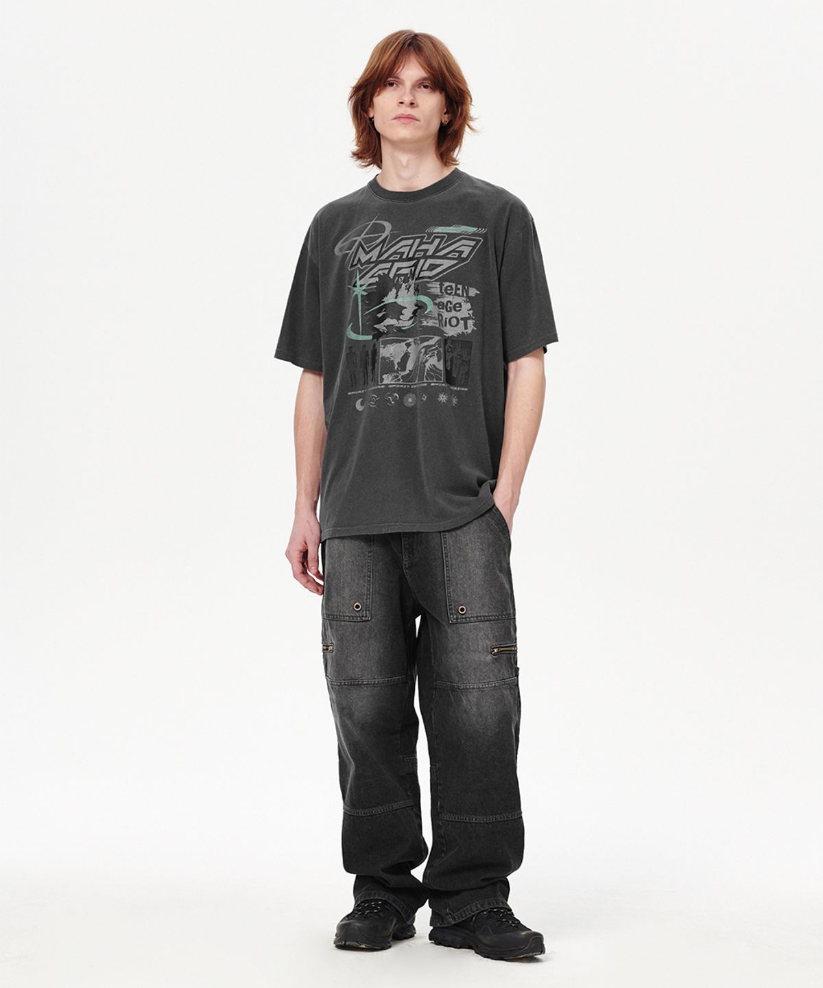 마하그리드(MAHAGRID) SPIRIT DESIRE PIGMENT TEE CHARCOAL(MG2EMMT512A)