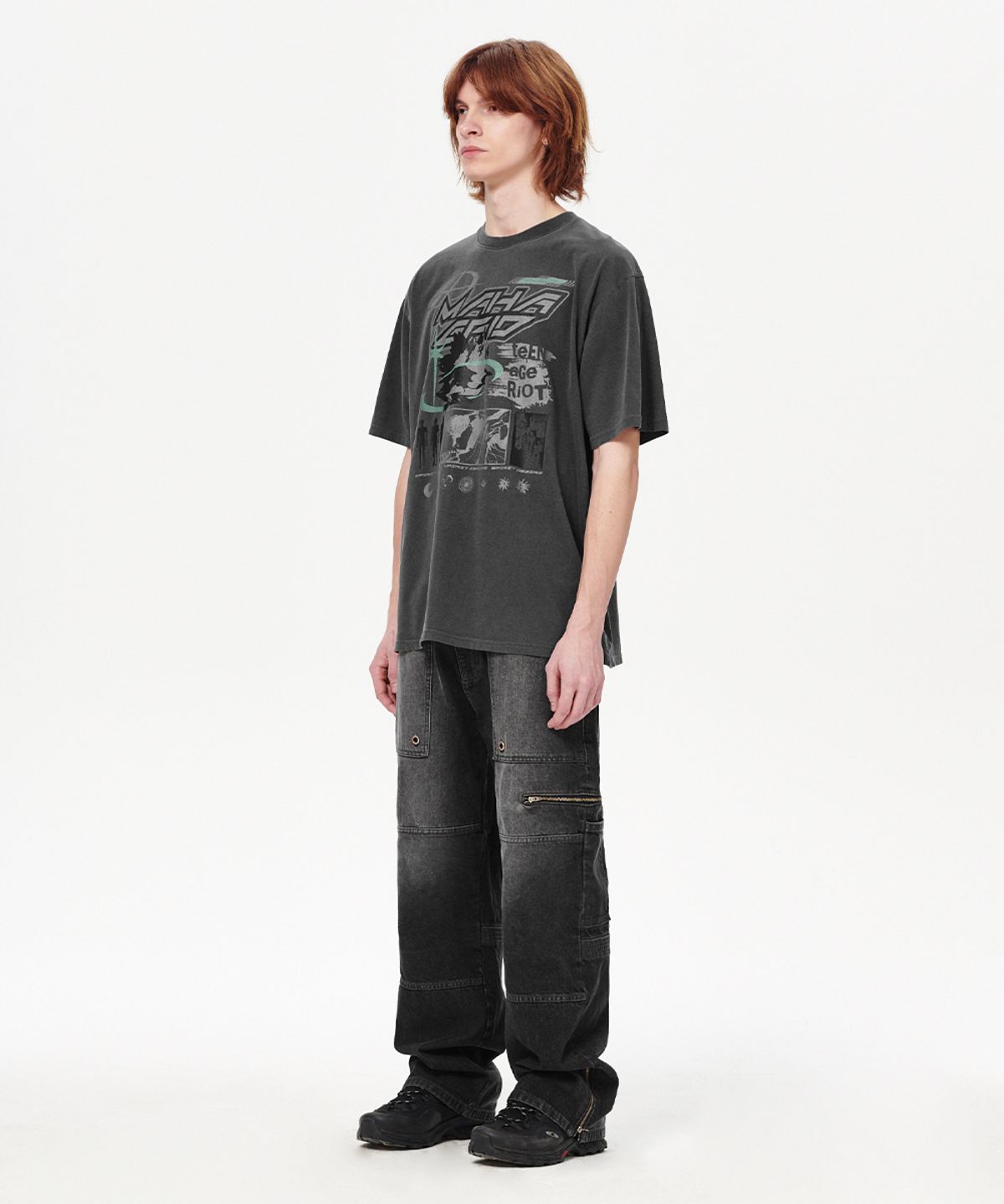 마하그리드(MAHAGRID) SPIRIT DESIRE PIGMENT TEE CHARCOAL(MG2EMMT512A)