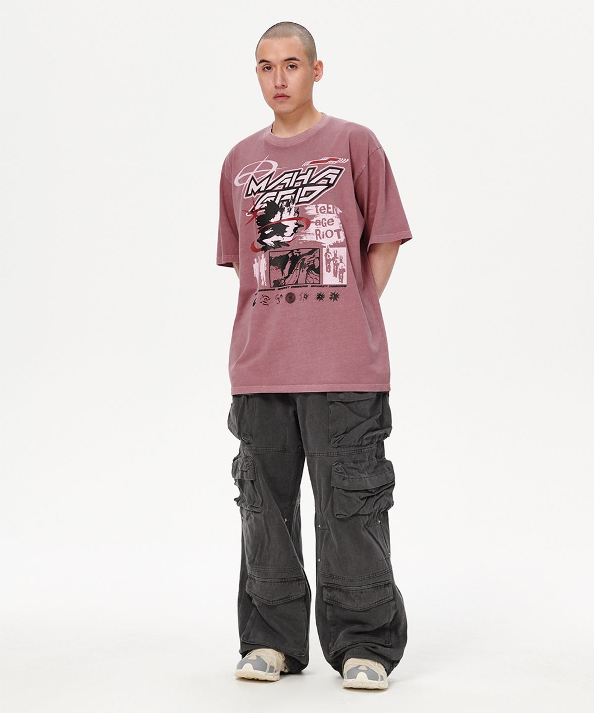 마하그리드(MAHAGRID) SPIRIT DESIRE PIGMENT TEE BURGUNDY(MG2EMMT512A)