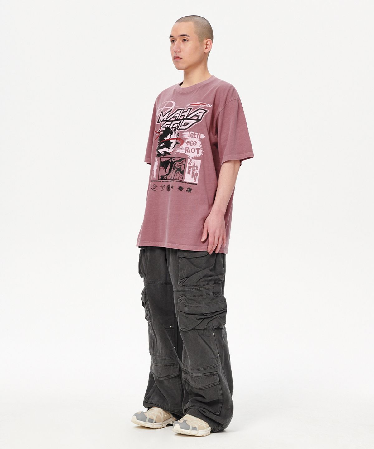마하그리드(MAHAGRID) SPIRIT DESIRE PIGMENT TEE BURGUNDY(MG2EMMT512A)