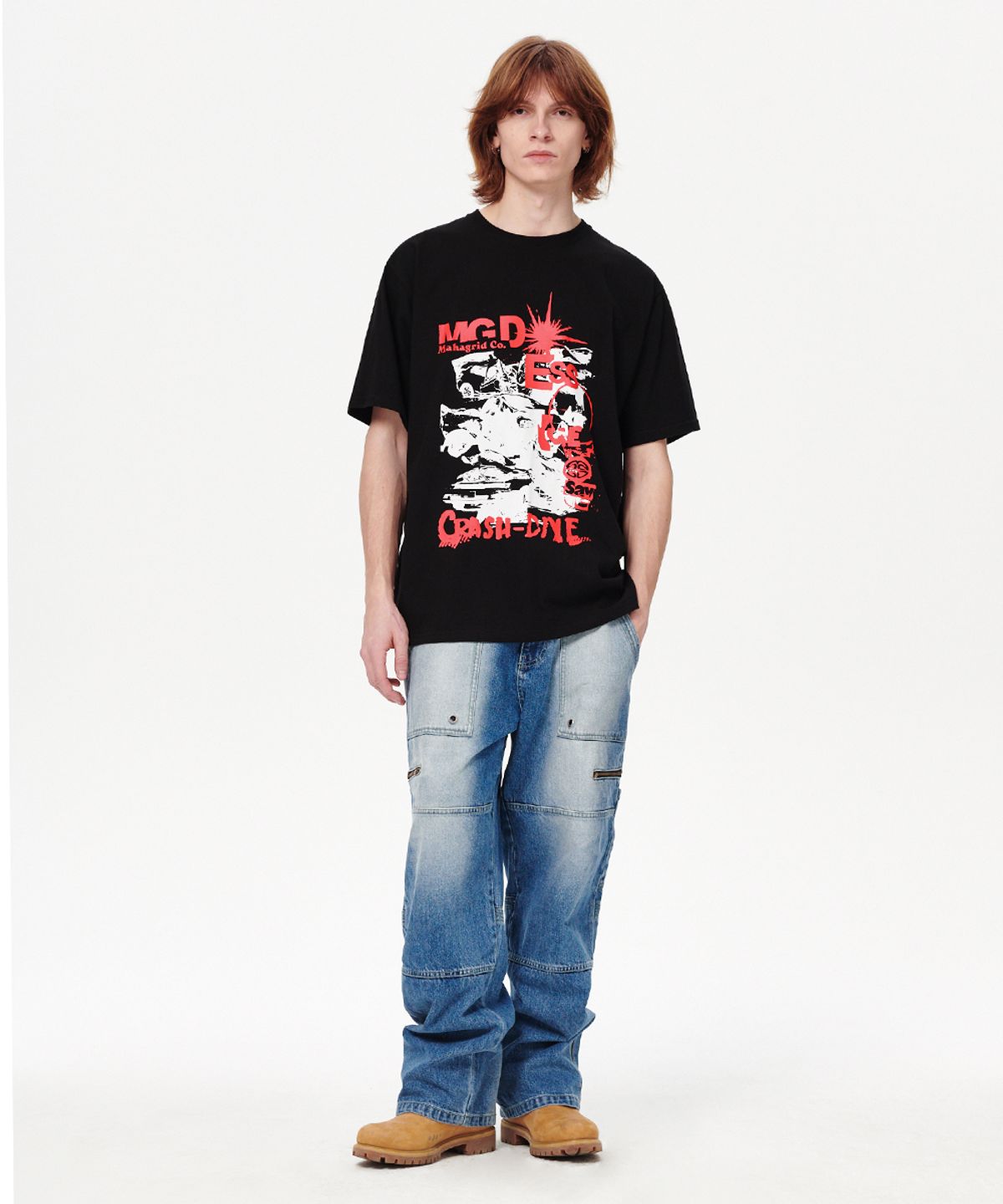 마하그리드(MAHAGRID) CRASH TEE BLACK(MG2EMMT514A)