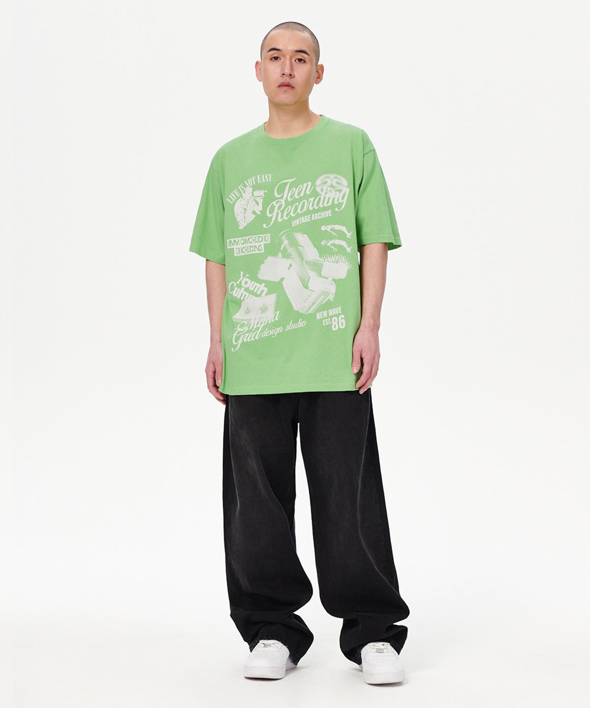 마하그리드(MAHAGRID) RECORDING TEE GREEN(MG2EMMT539A)