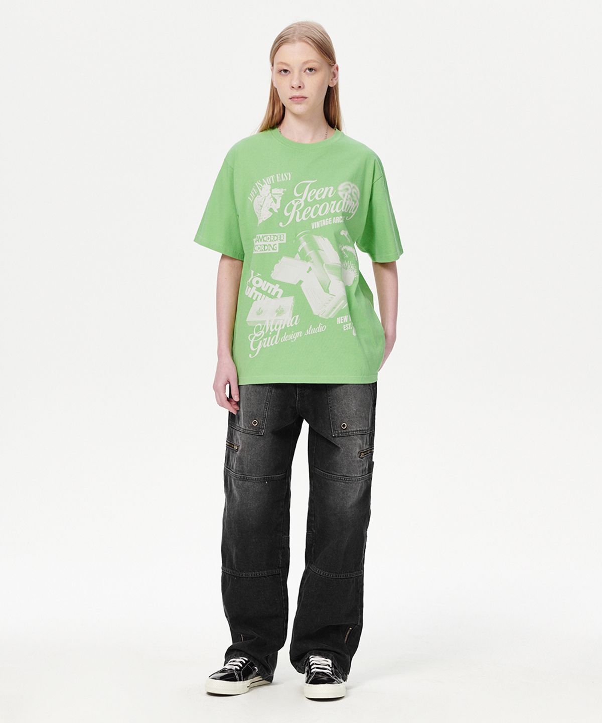 마하그리드(MAHAGRID) RECORDING TEE GREEN(MG2EMMT539A)