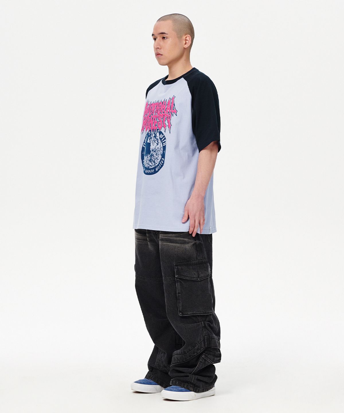 마하그리드(MAHAGRID) COOL CAT RAGLAN TEE BLUE(MG2EMMT542A)