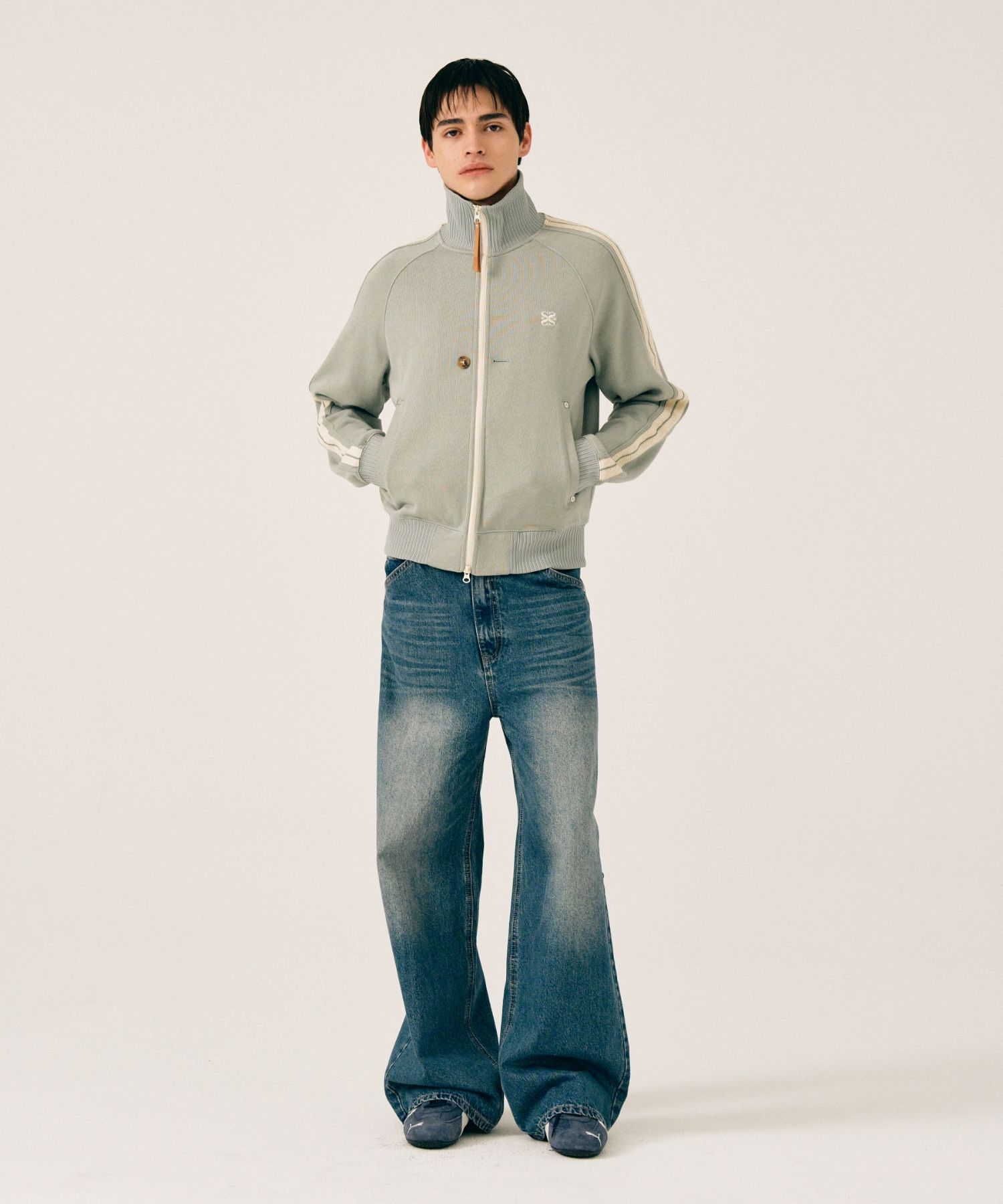 ★SATUR★ Rain Wide Straight Denim Pants Union Washed Blue MUSINSA | SATUR Rain Wide Straight Denim Pants Light Washed Blue