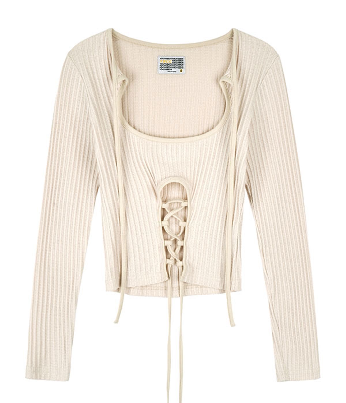 유쓰배쓰(YOUTHBATH) MULTI STRING LONG SLEEVE_BEIGE