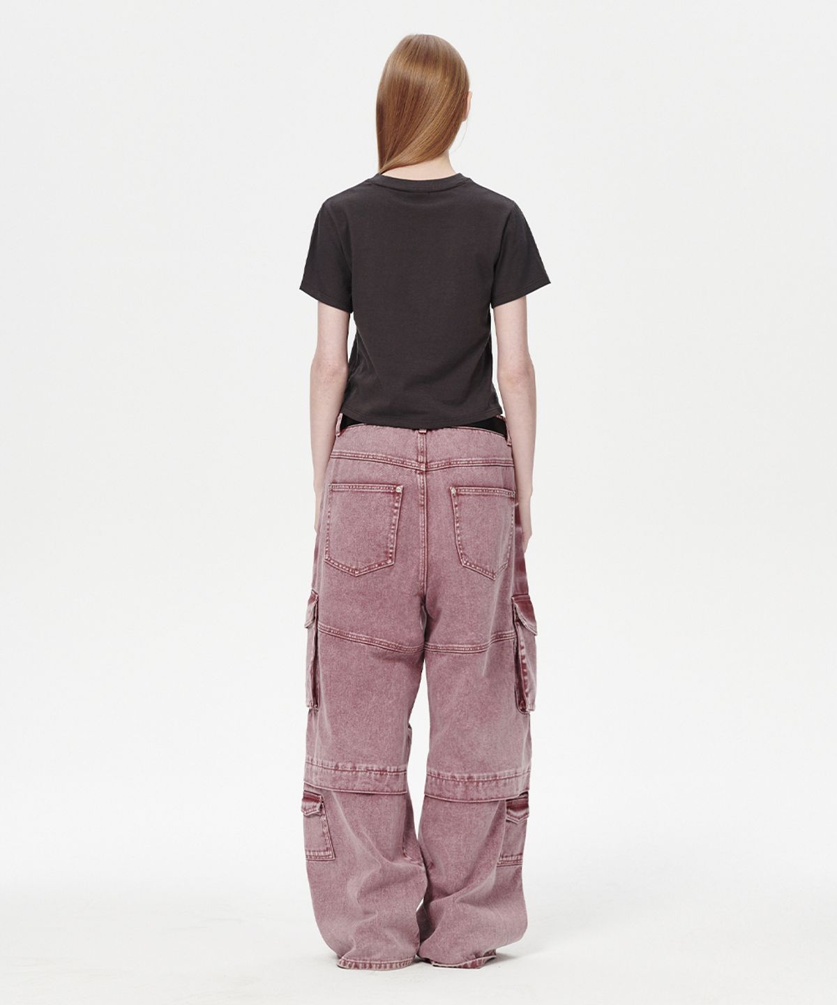 마하그리드(MAHAGRID) WIDE CARGO DENIM PANT PINK(MG2ESMD112A)