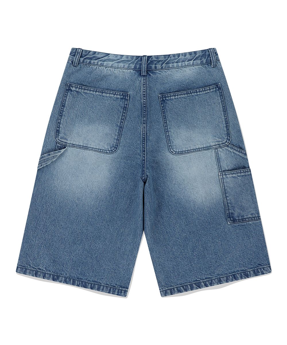 【mahagrid】24SS★ STUD DOUBLE KNEE DENIM SHORT STUD DOUBLE KNEE DENIM SHORT[BLACK] - MAHAGRID