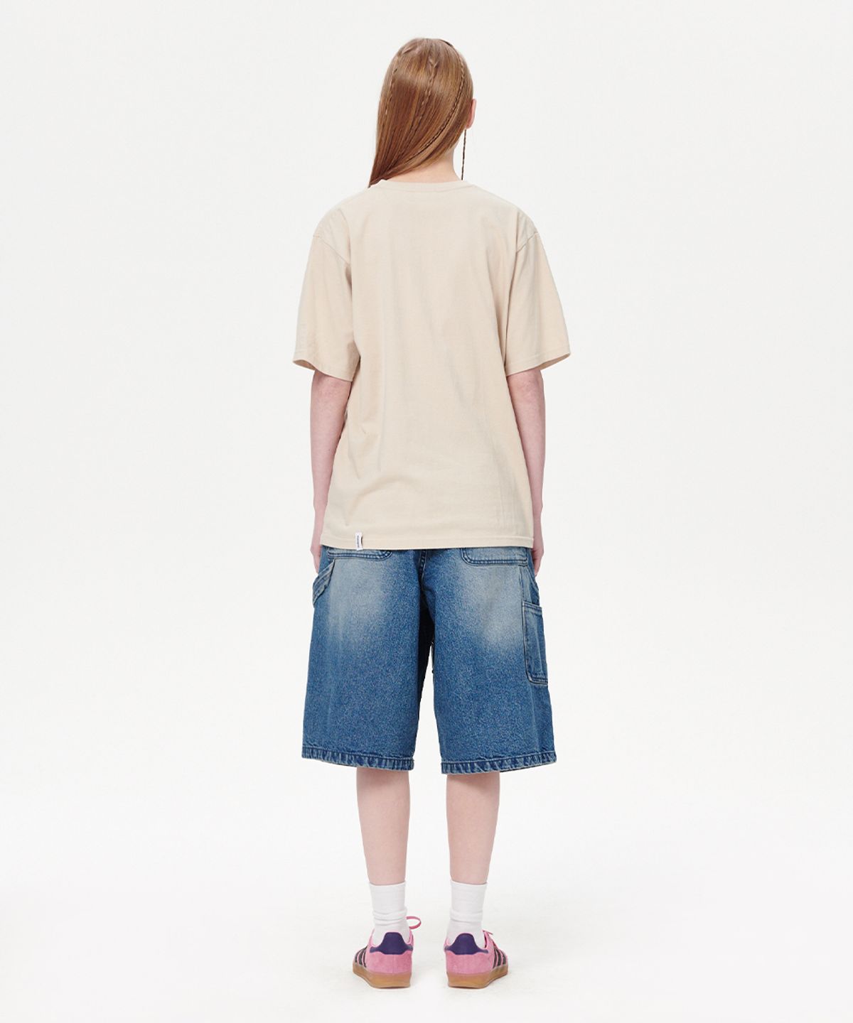 마하그리드(MAHAGRID) STUD DOUBLE KNEE DENIM SHORT BLUE(MG2EMMD160A)