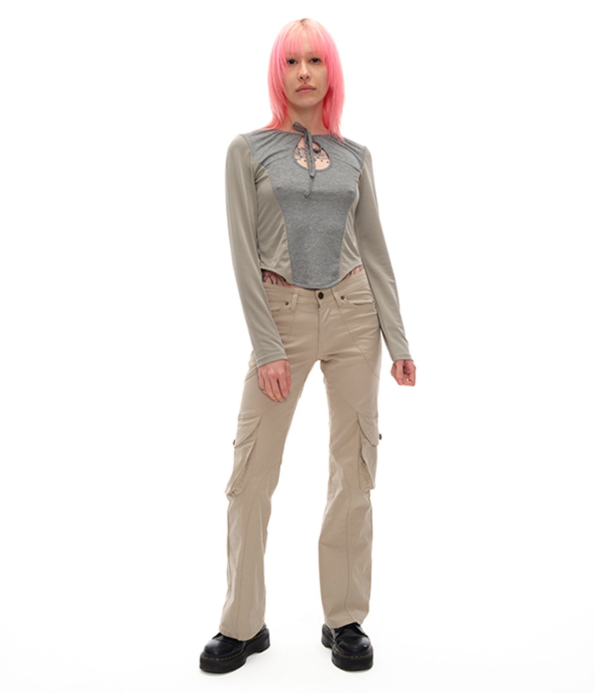 유쓰배쓰(YOUTHBATH) CUTTING CARGO PANTS_BEIGE