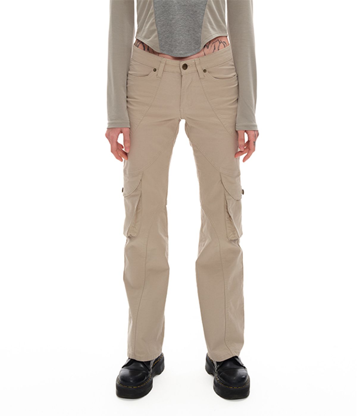 유쓰배쓰(YOUTHBATH) CUTTING CARGO PANTS_BEIGE