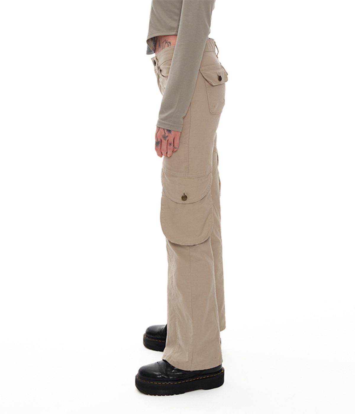 유쓰배쓰(YOUTHBATH) CUTTING CARGO PANTS_BEIGE