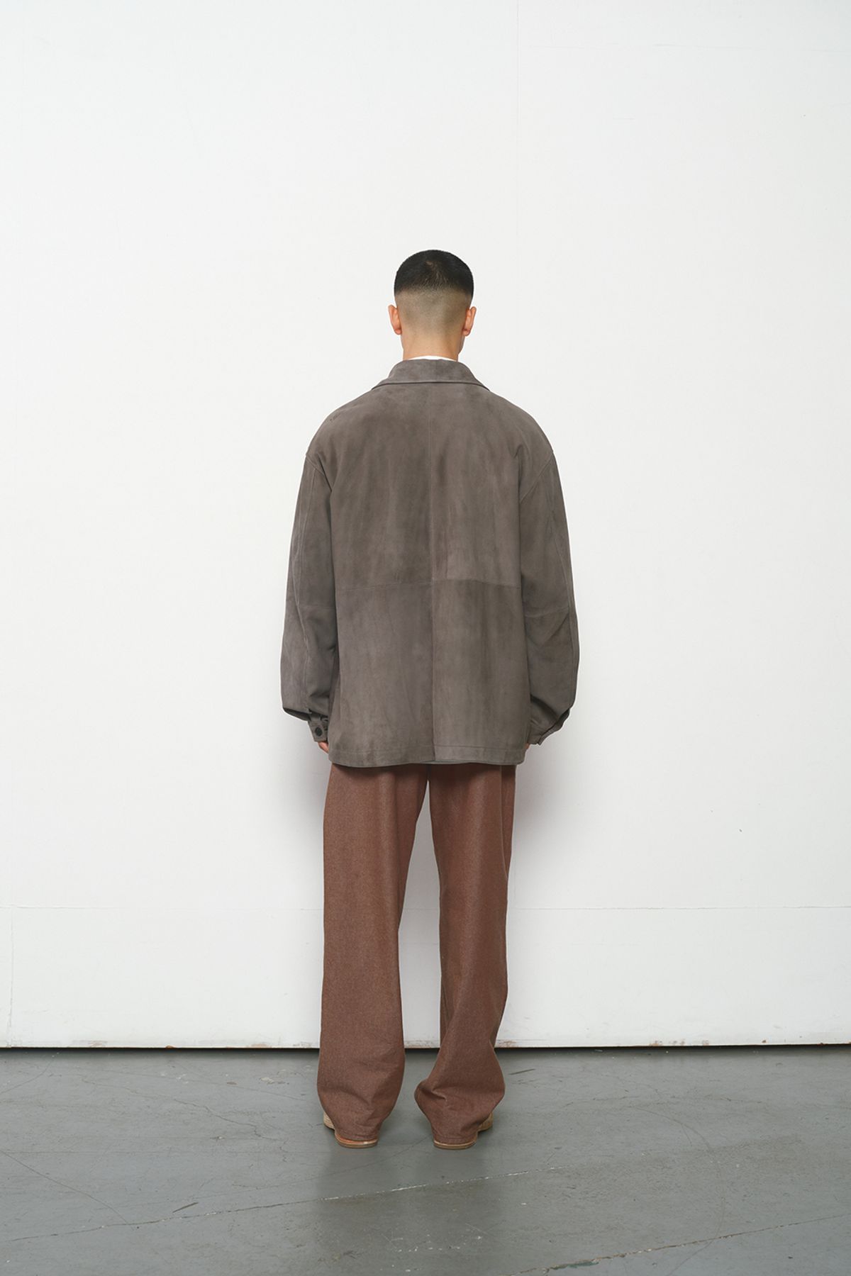 홀리선(HORLISUN) Capital Suede Leather Work Jacket Olive