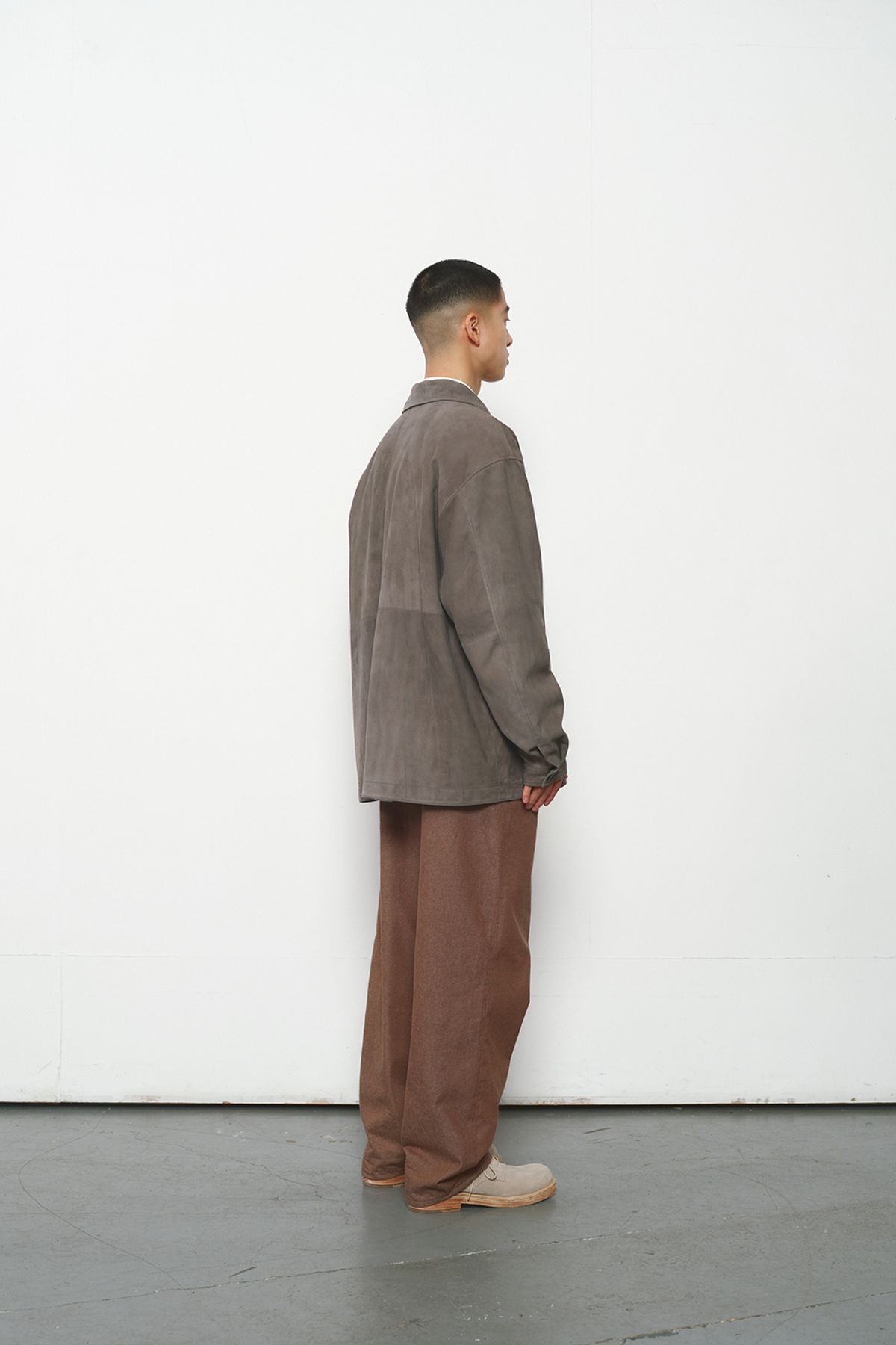 홀리선(HORLISUN) Capital Suede Leather Work Jacket Olive