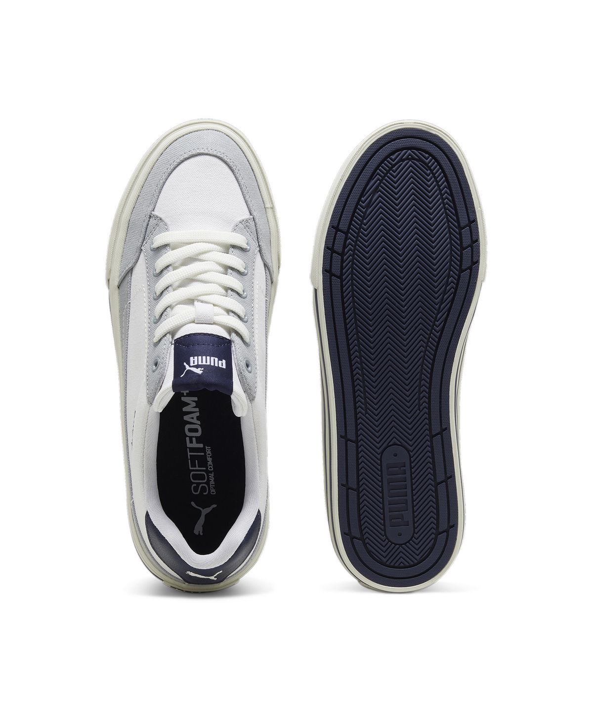 푸마(PUMA) 코트 클래식 벌크 - 화이트:네이비:그레이 / 395020-05