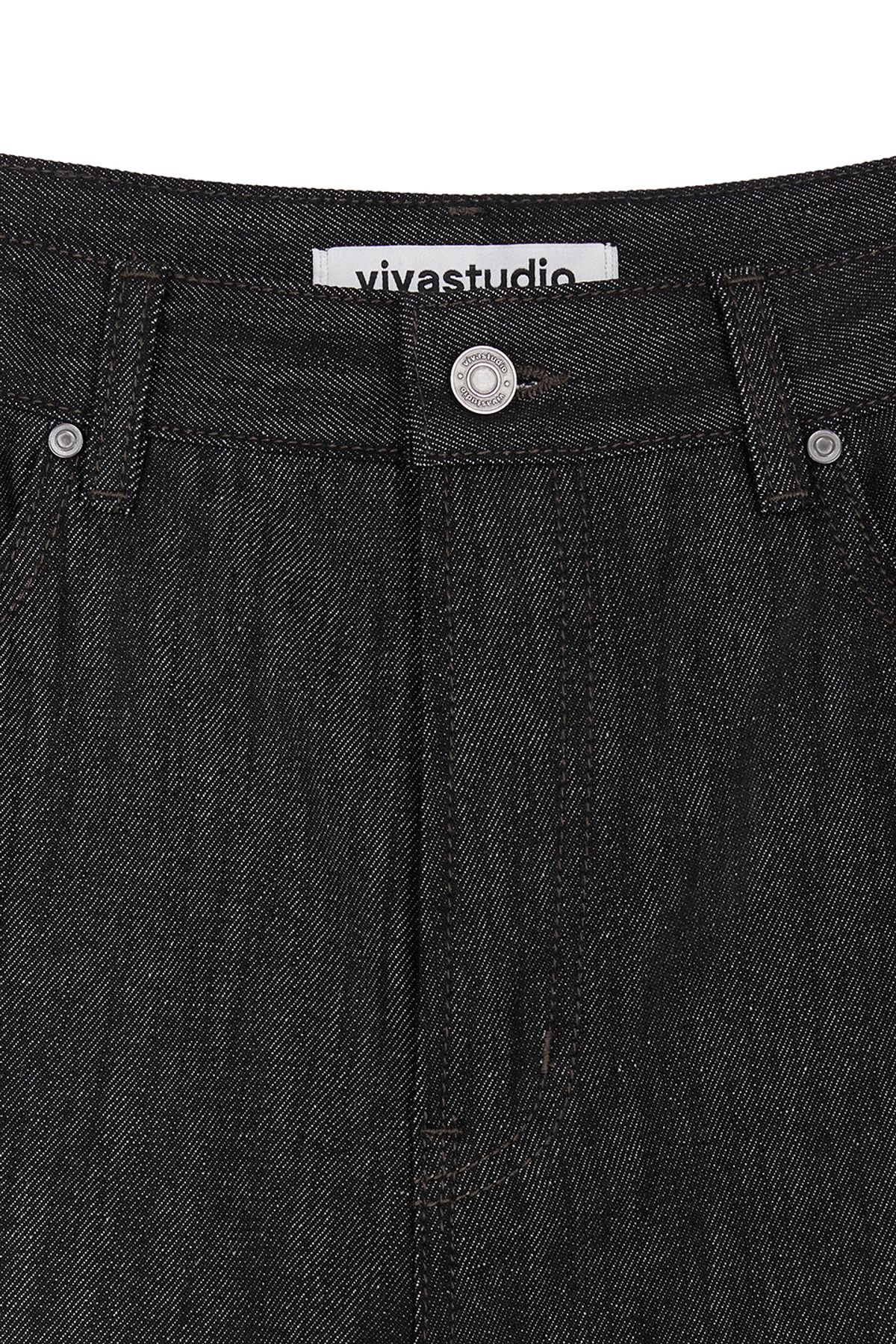 비바스튜디오(VIVASTUDIO) WIDE SLUB DENIM PANTS [BLACK]