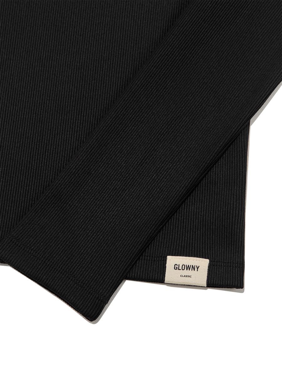 MUSINSA公式 | GLOWNY G CLASSIC RIB CREW NECK LONG SLEEVE (BLACK)