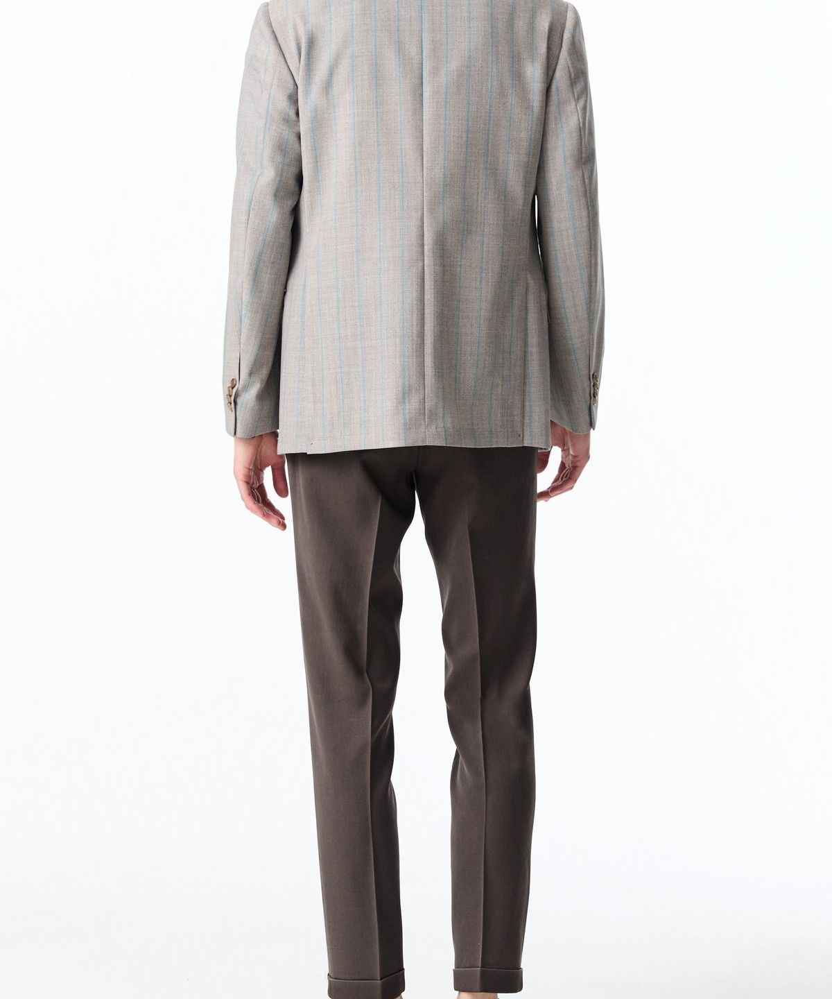 맨온더분(MAN ON THE BOON) [LORO PIANA FABRIC] 스트라이프 울 싱글 자켓_그레이 4714151004