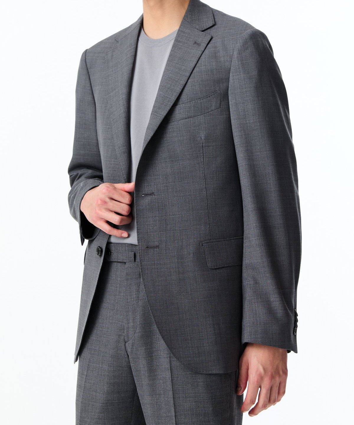 맨온더분(MAN ON THE BOON) [LOROPIANA FABIRC] 노치트 라펠 울 싱글 자켓_그레이 4714151001
