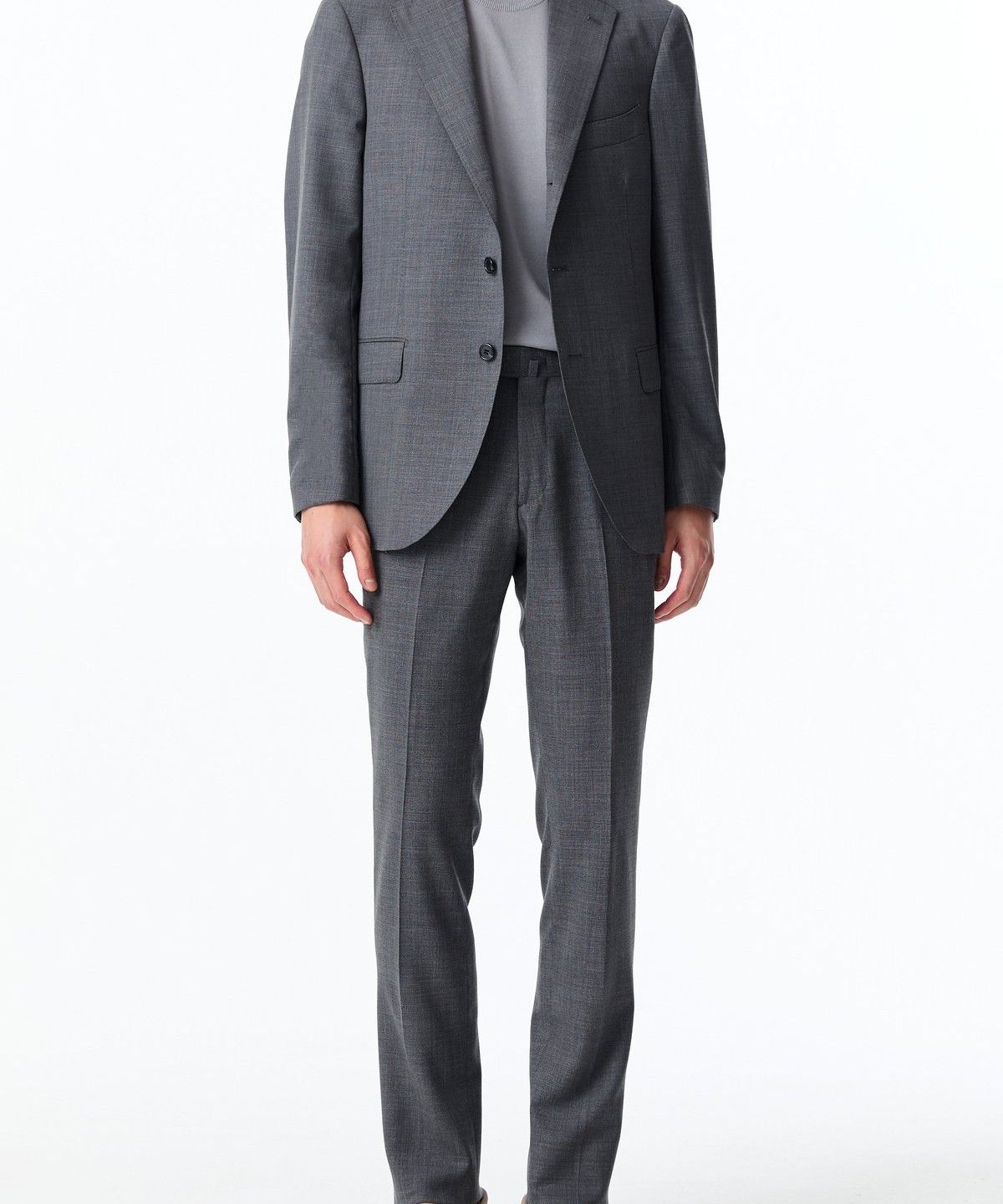 맨온더분(MAN ON THE BOON) [LOROPIANA FABIRC] 노치트 라펠 울 싱글 자켓_그레이 4714151001