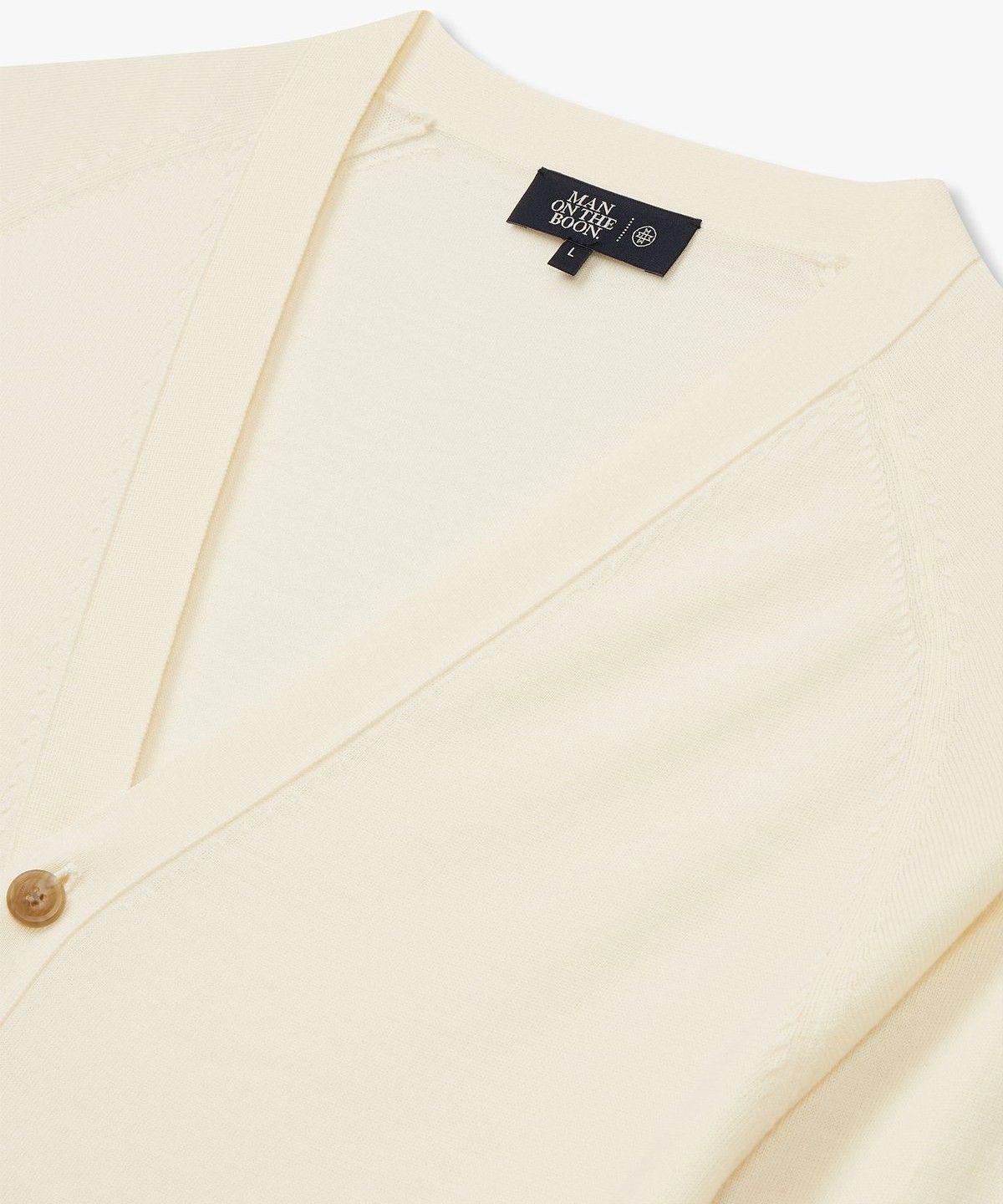맨온더분(MAN ON THE BOON) [LORO PIANA FABRIC] 니티드 울 래글런 가디건_크림 4714113006