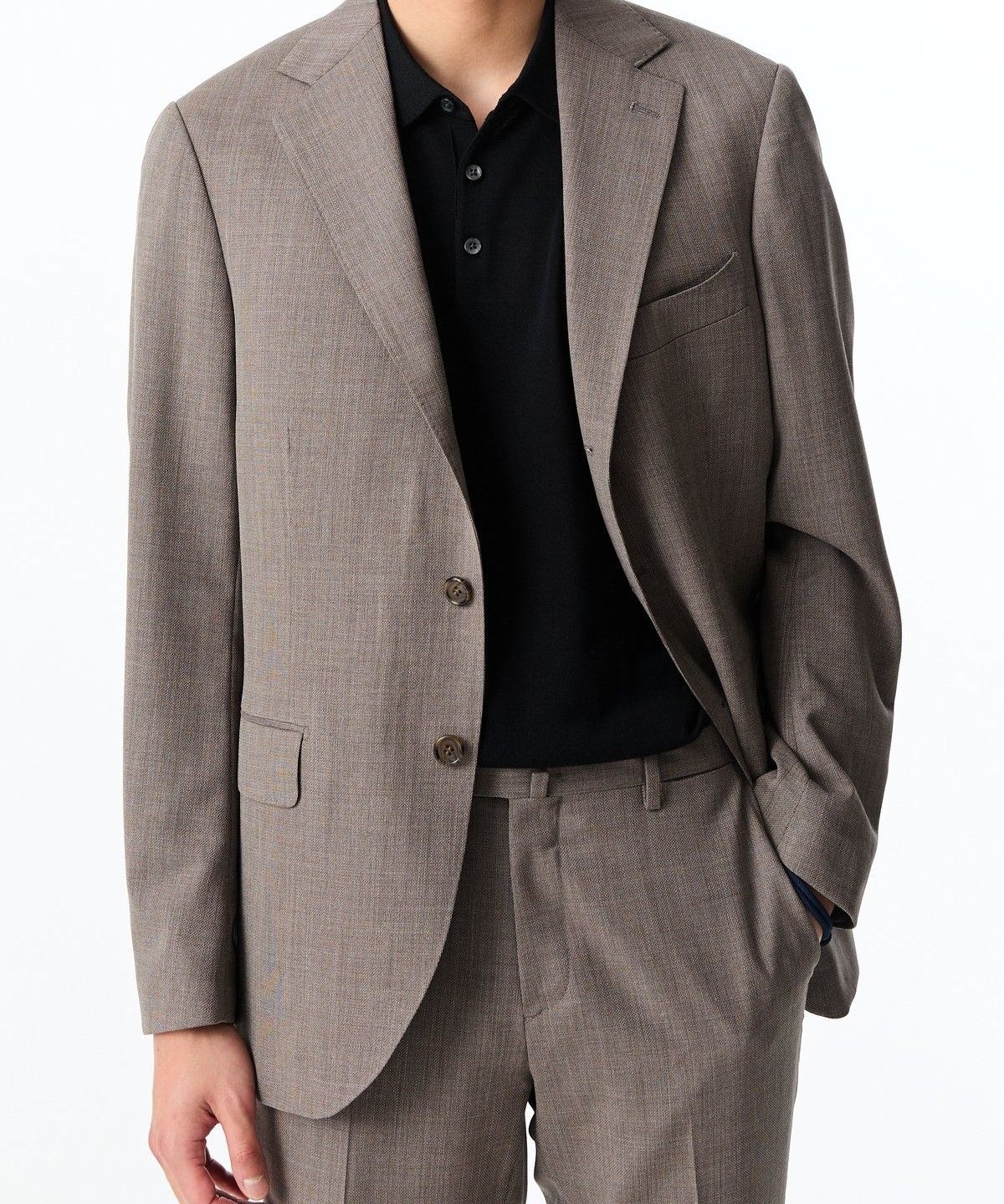 맨온더분(MAN ON THE BOON) [LORO PIANA FABRIC] 포시즌 울 싱글 자켓_베이지 4714151003