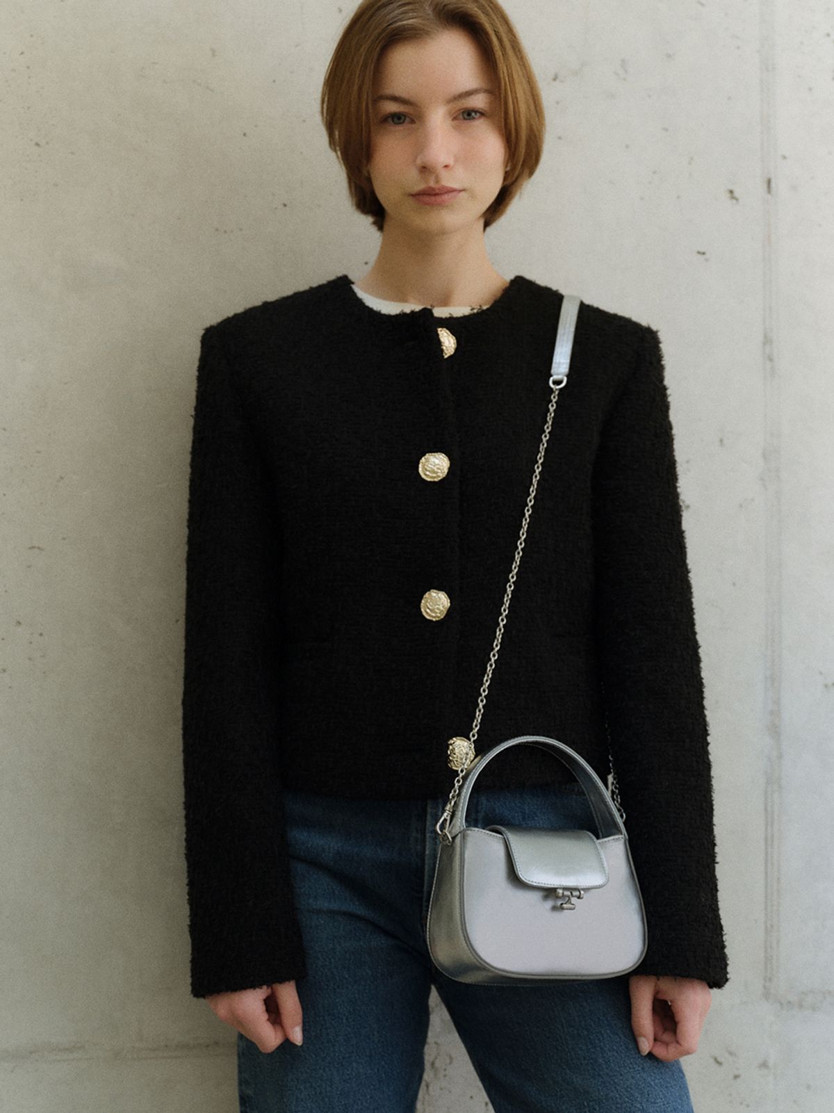 드메리엘(DEMERIEL) Tilda Flap Bag Mini Silver