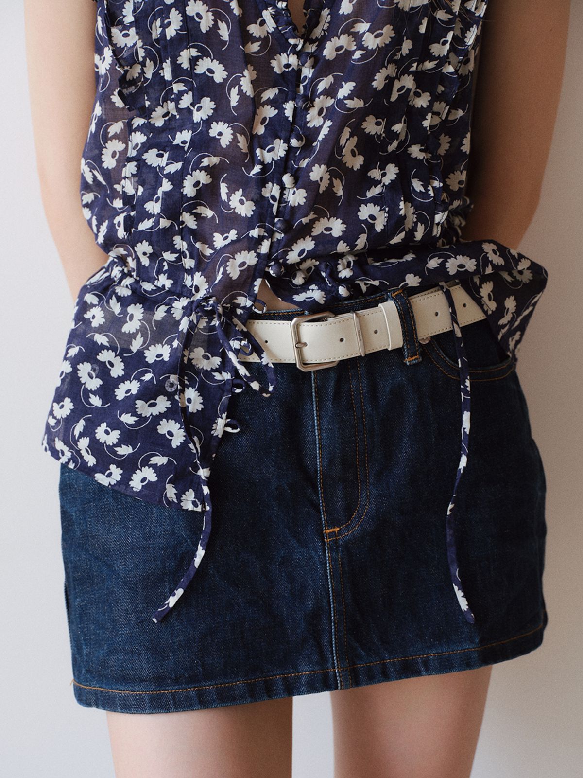 드메리엘(DEMERIEL) Demeriel Square Leather Belt_2Colors