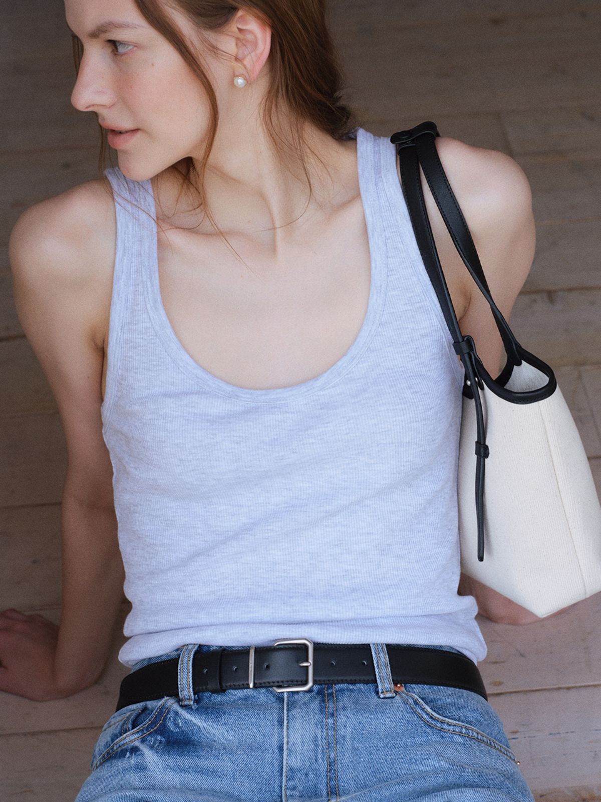 드메리엘(DEMERIEL) Demeriel Square Leather Belt_2Colors