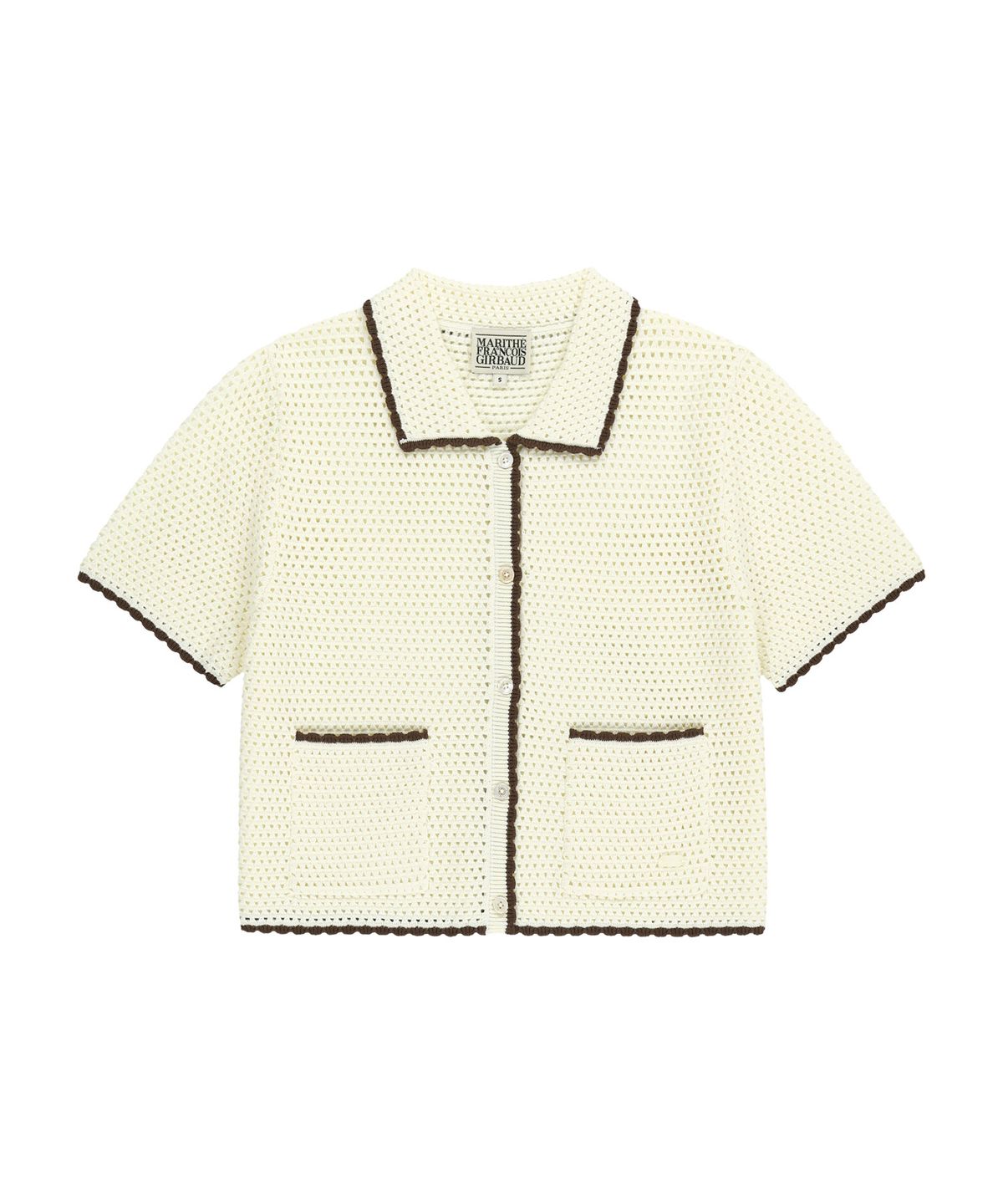 마리떼 프랑소와 저버(MARITHÉ + FRANҪOIS GIRBAUD) W CROCHET HALF KNIT CARDIGAN ivory