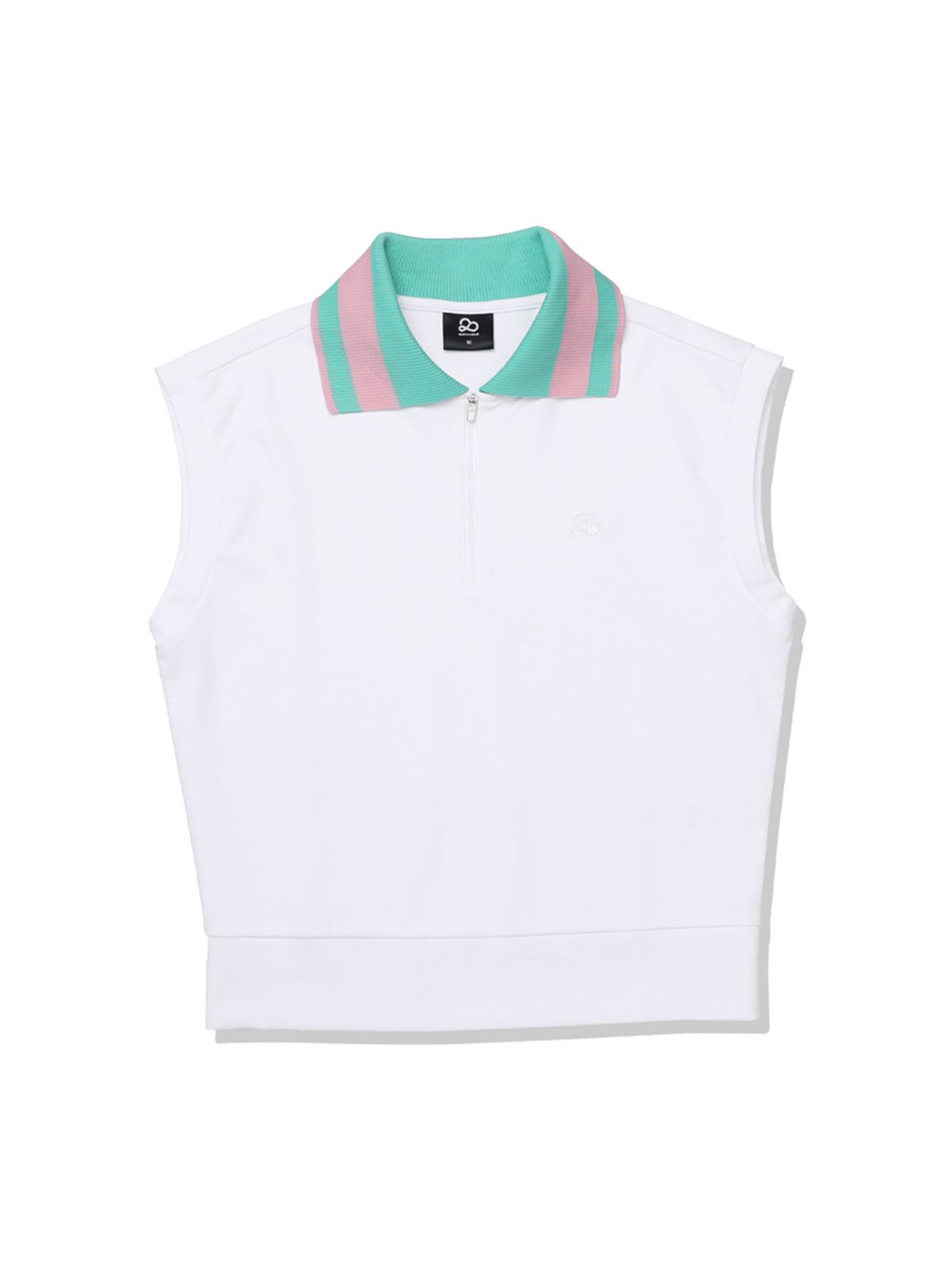 투에니스홀(20TH HOLE) 컬러블록 카라 슬리브리스 우먼 [WHITE]